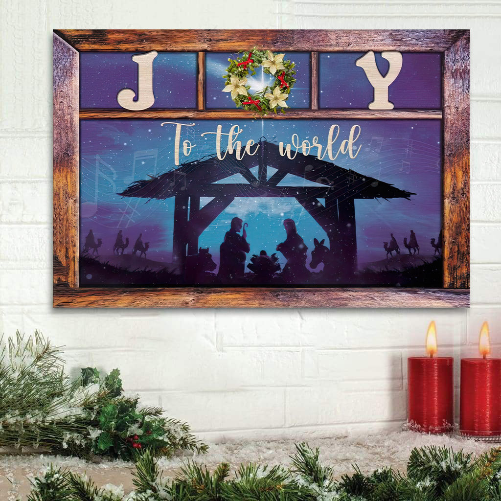 Joy To The World Jesus Born Christmas Wall Art Canvas Gifts – Art On Wall – Christian Wall Art