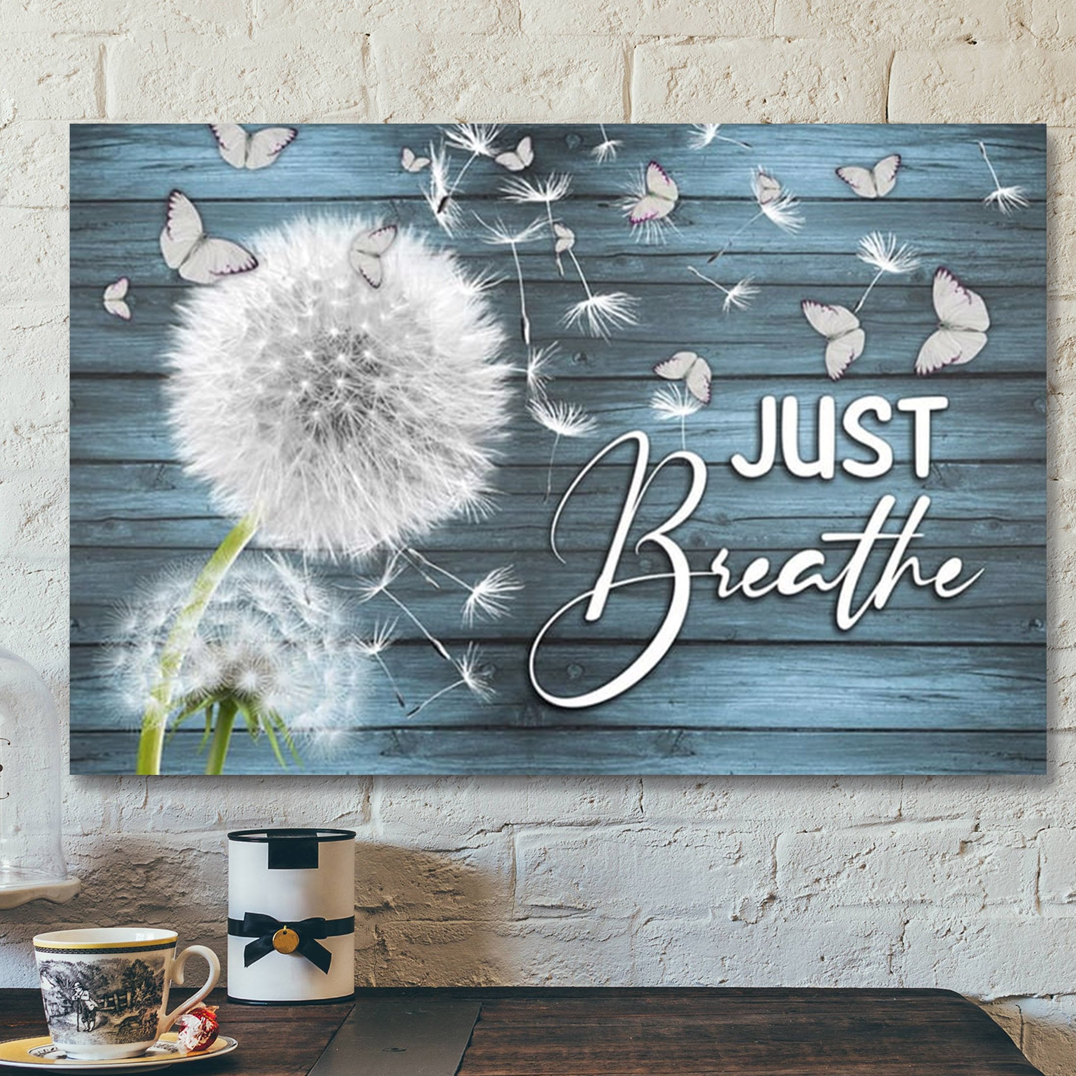 Just Breathe Dandelion Canvas Posters – Christian Wall Art