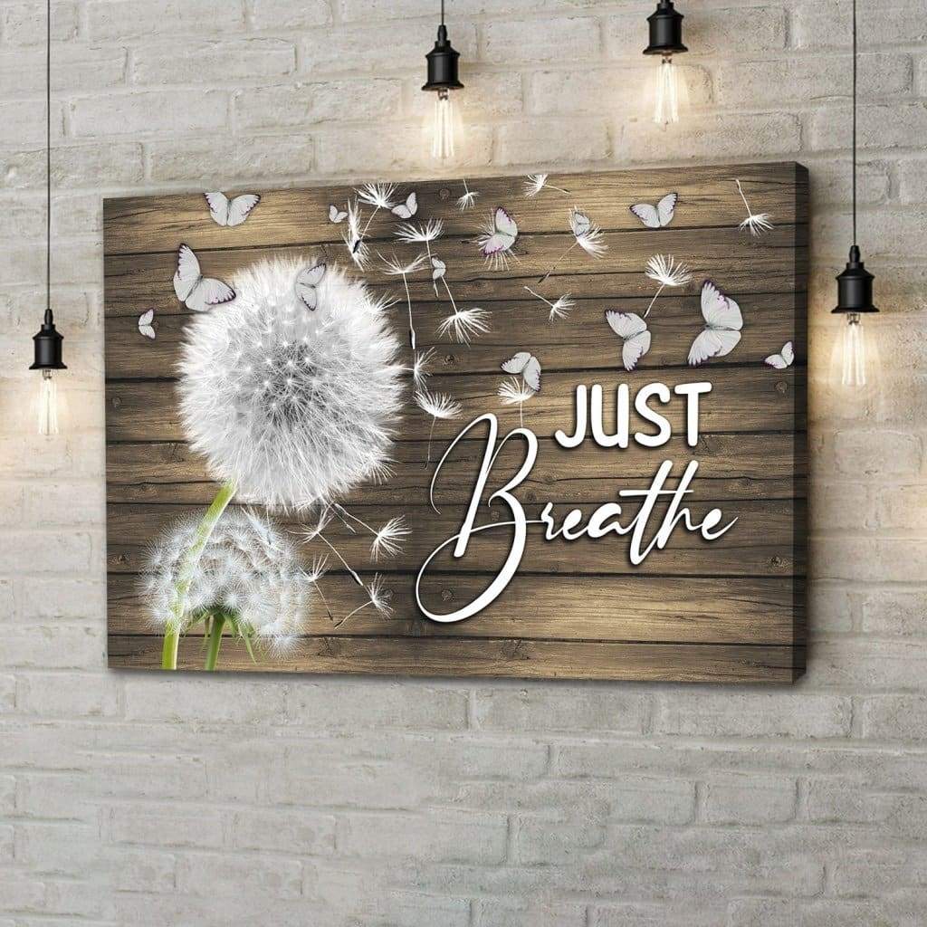 Just Breathe Wall Art Canvas- Christian Wall Art – Religious Wall Decor