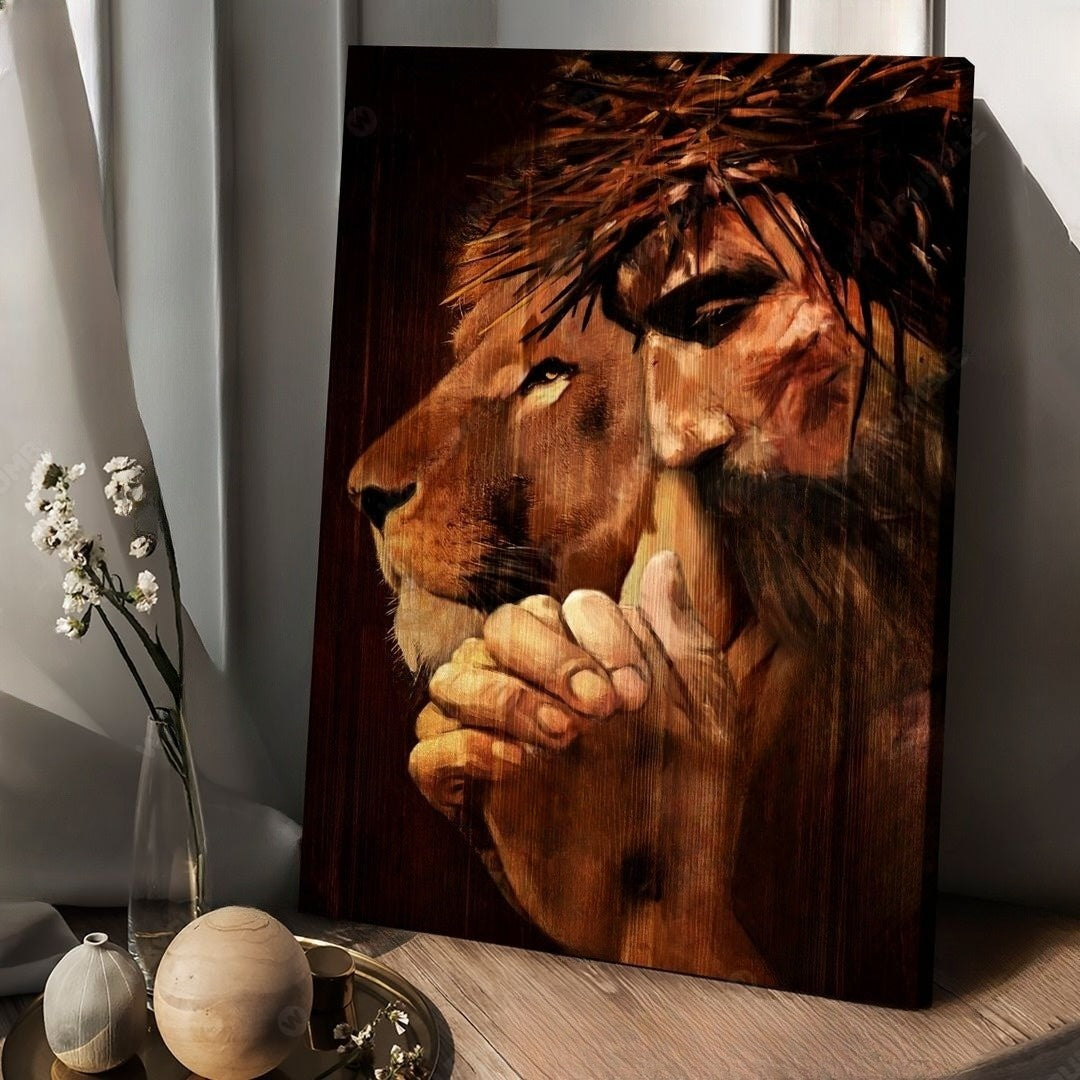 Knight Of God Lion Of Judah Under The Command Of God Canvas Wall Art – Christian Wall Posters – Religious Wall Decor