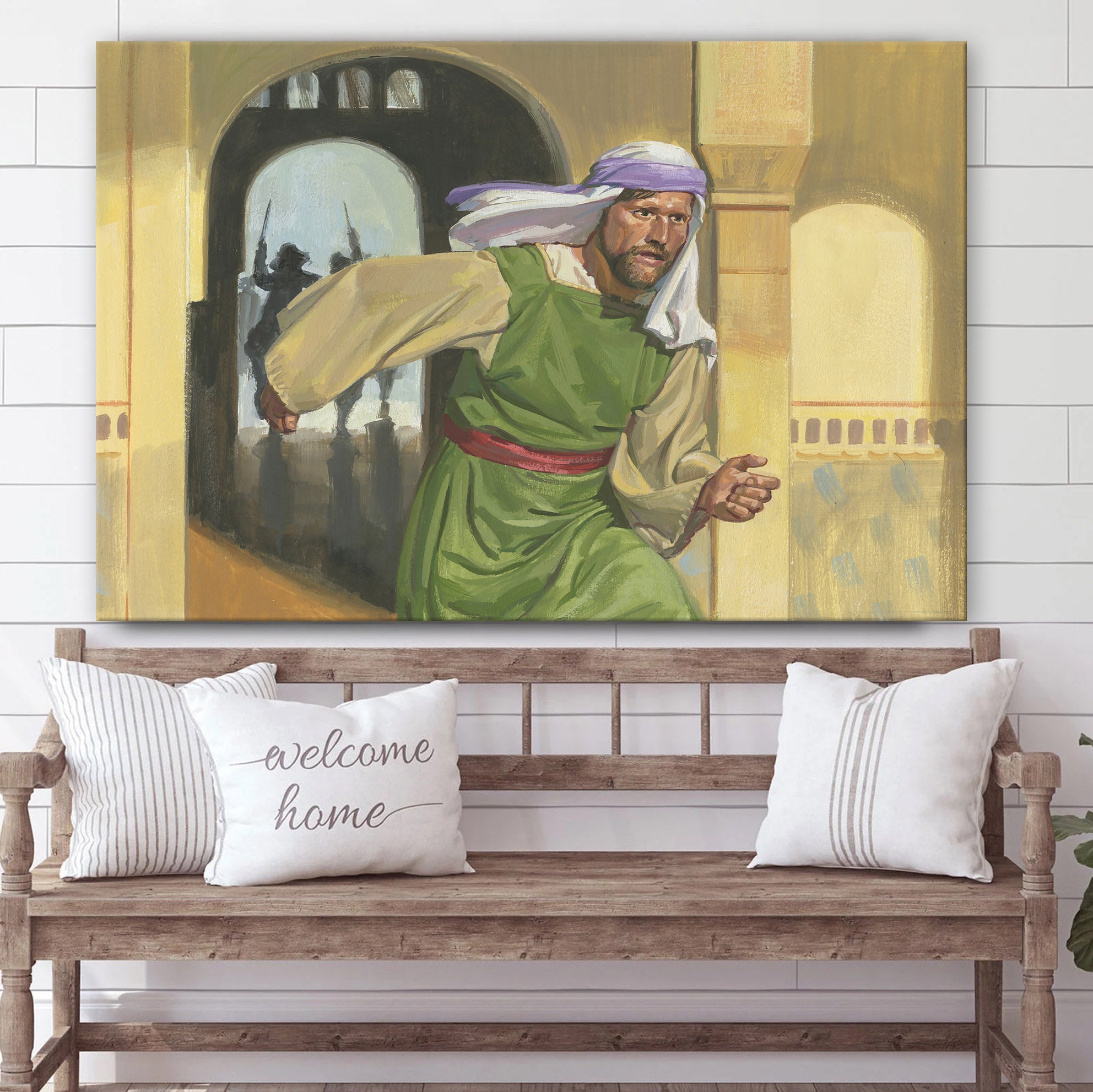 Laman Fleeing Canvas Pictures – Christian Paintings For Home – Religious Canvas Wall Decor