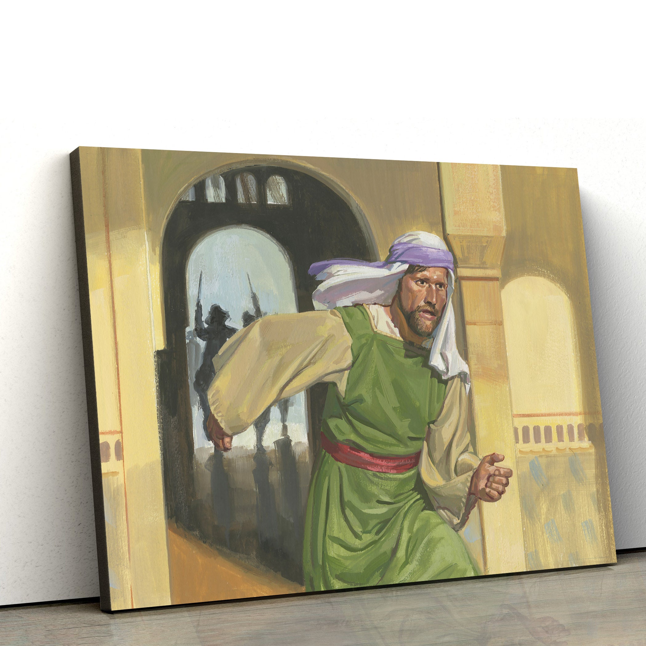 Laman Fleeing Canvas Pictures – Christian Paintings For Home – Religious Canvas Wall Decor