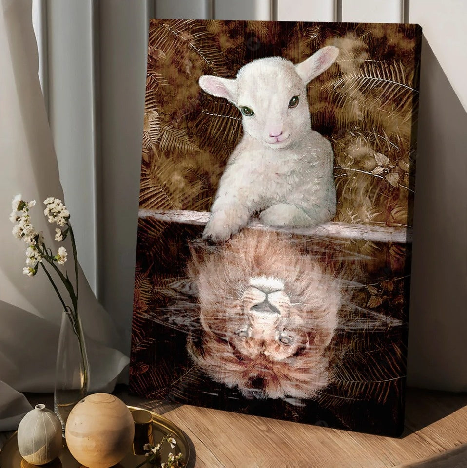 Lamb Lion King Animal Of Jesus Canvas Posters Canvas Wall Art – Christian Wall Posters – Religious Wall Decor