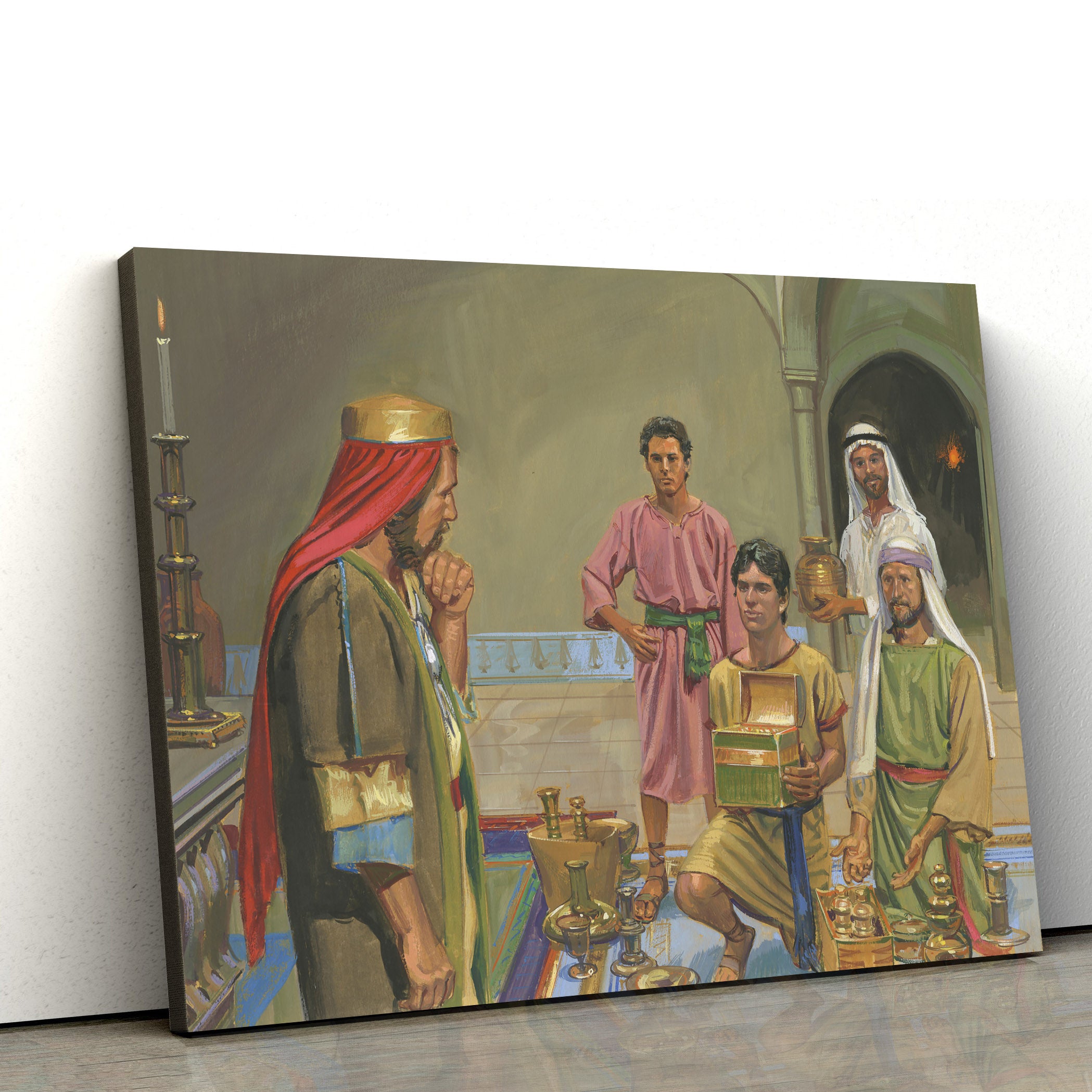 Lehi’s Sons Offering Riches To Laban Canvas Pictures – Christian Paintings For Home – Religious Canvas Wall Decor