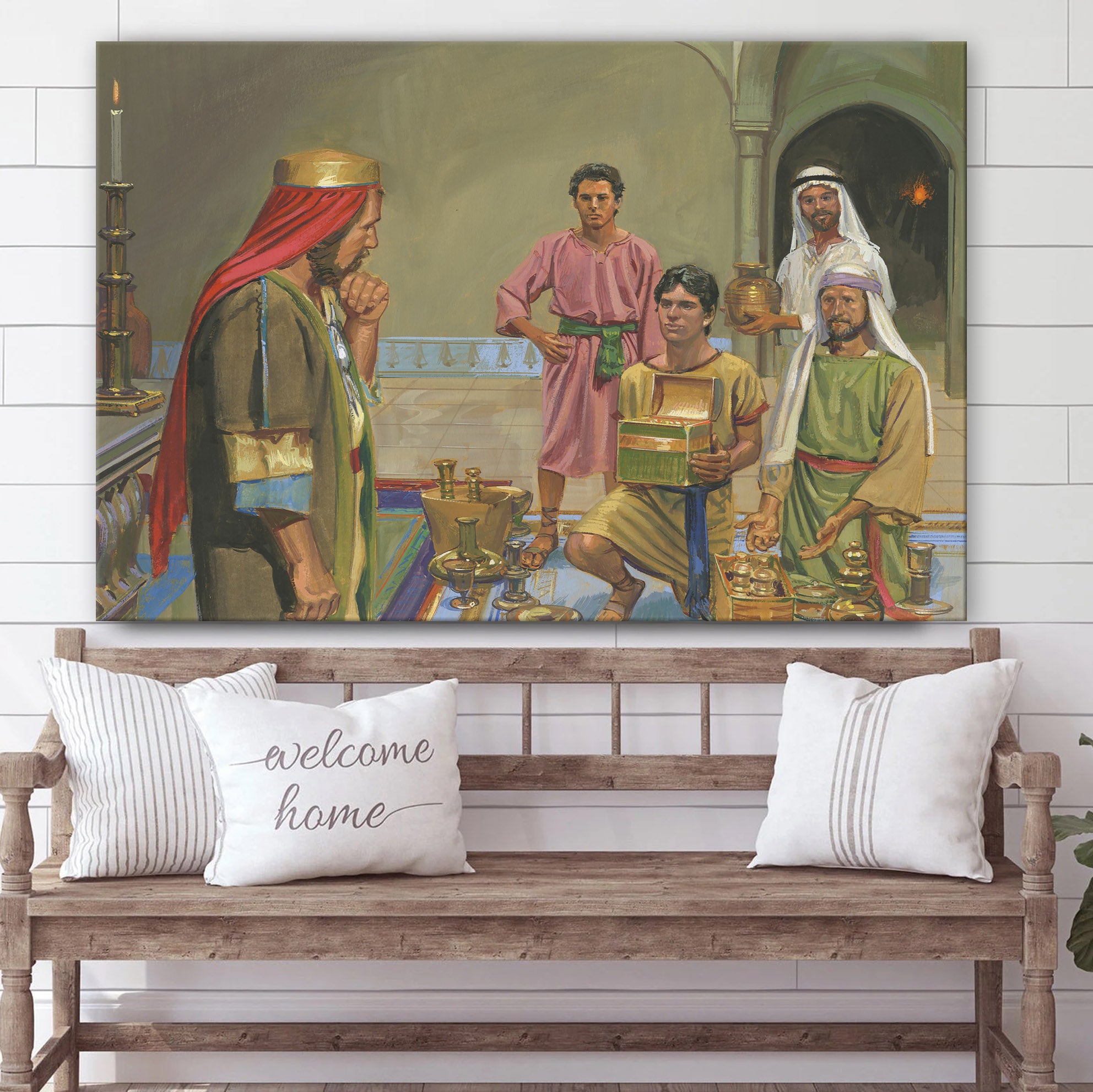 Lehi’s Sons Offering Riches To Laban Canvas Pictures – Christian Paintings For Home – Religious Canvas Wall Decor