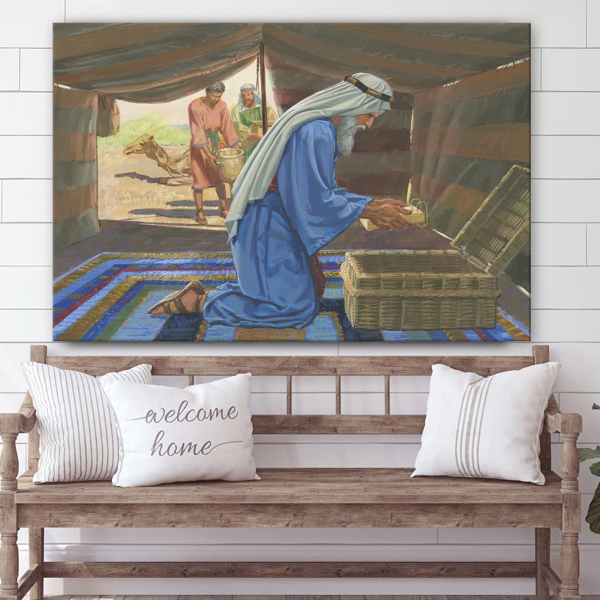 Lehi And The Brass Plates Canvas Pictures – Christian Paintings For Home – Religious Canvas Wall Decor