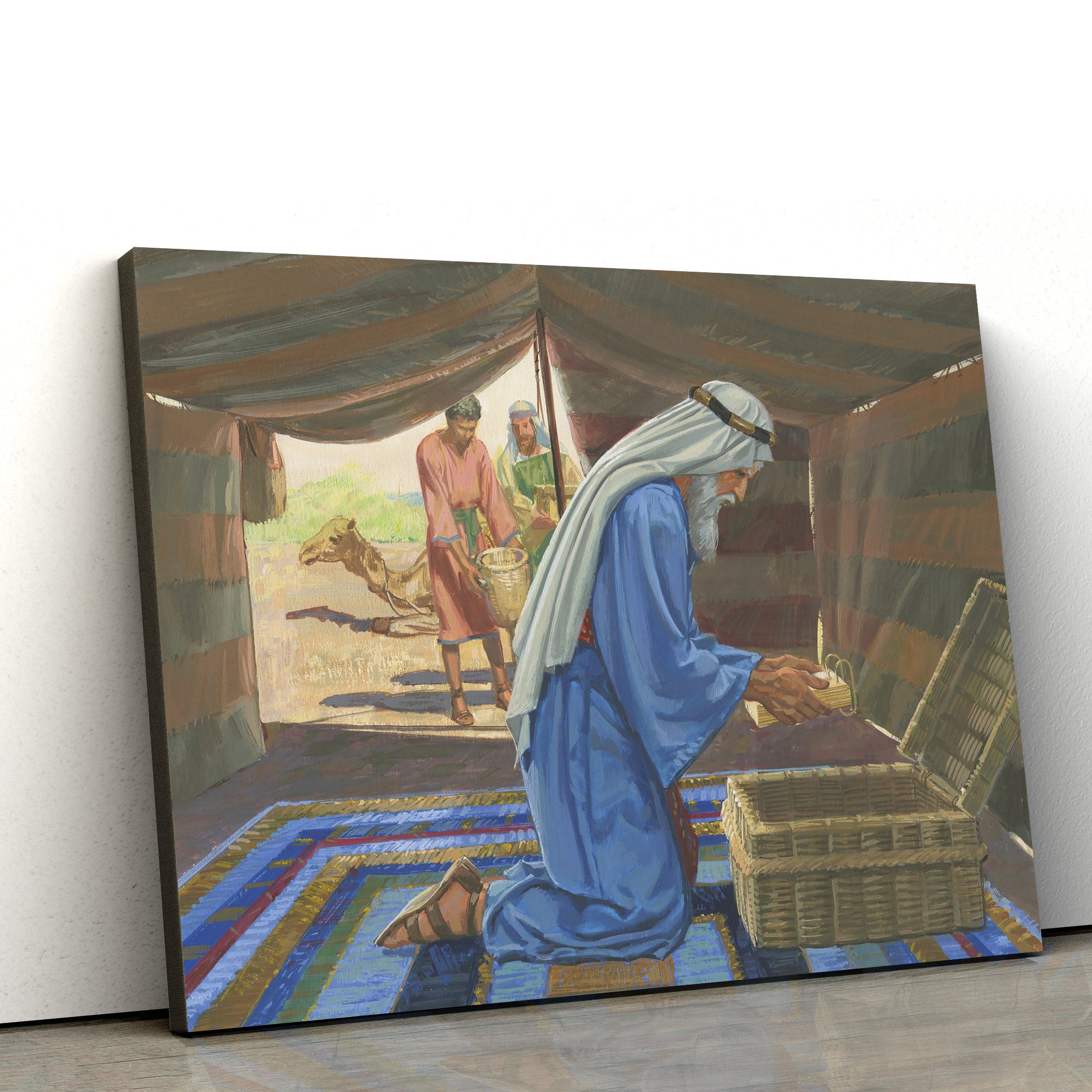 Lehi And The Brass Plates Canvas Pictures – Christian Paintings For Home – Religious Canvas Wall Decor