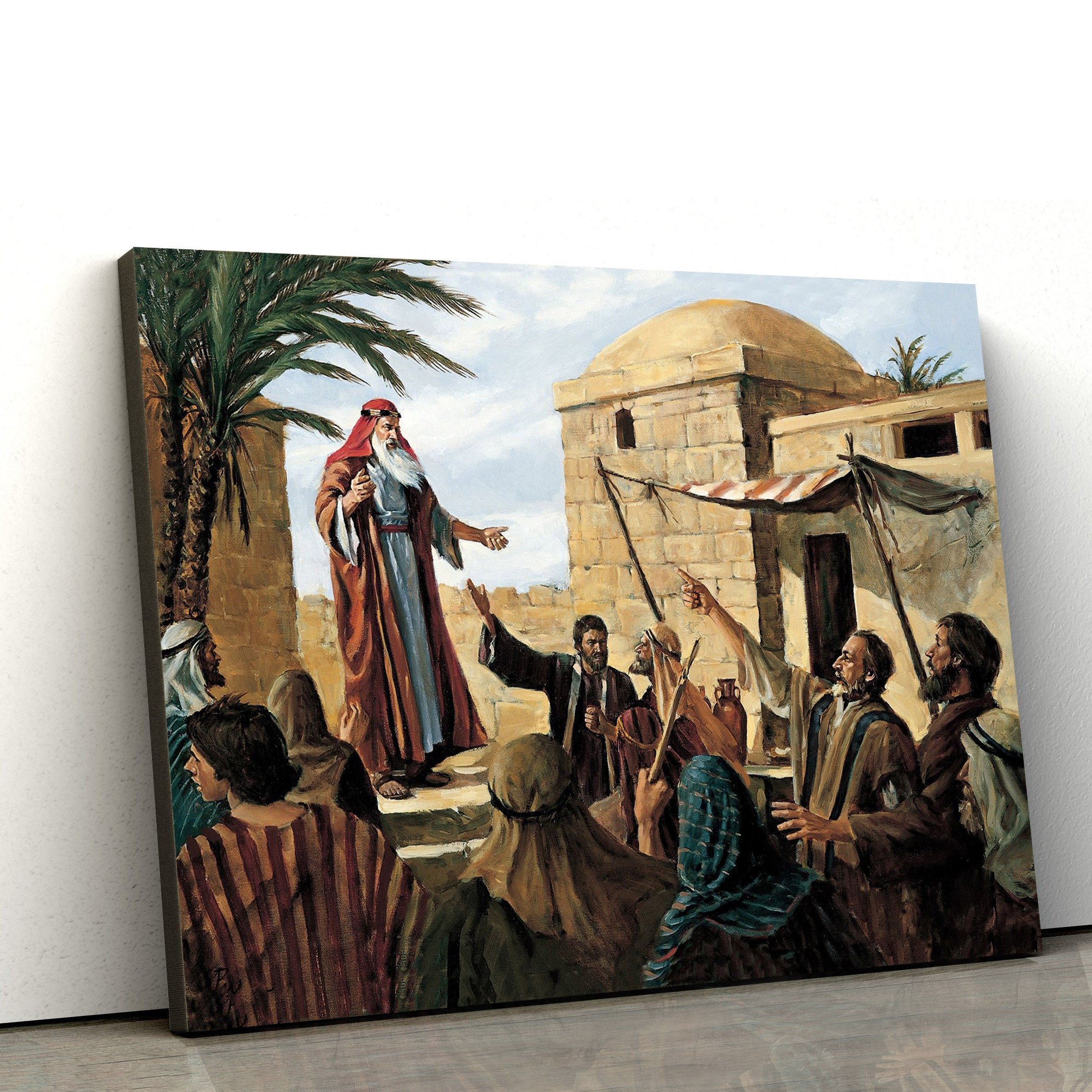 Lehi Prophesying To The People Of Jerusalem Canvas Pictures – Christian Paintings For Home – Religious Canvas Wall Decor