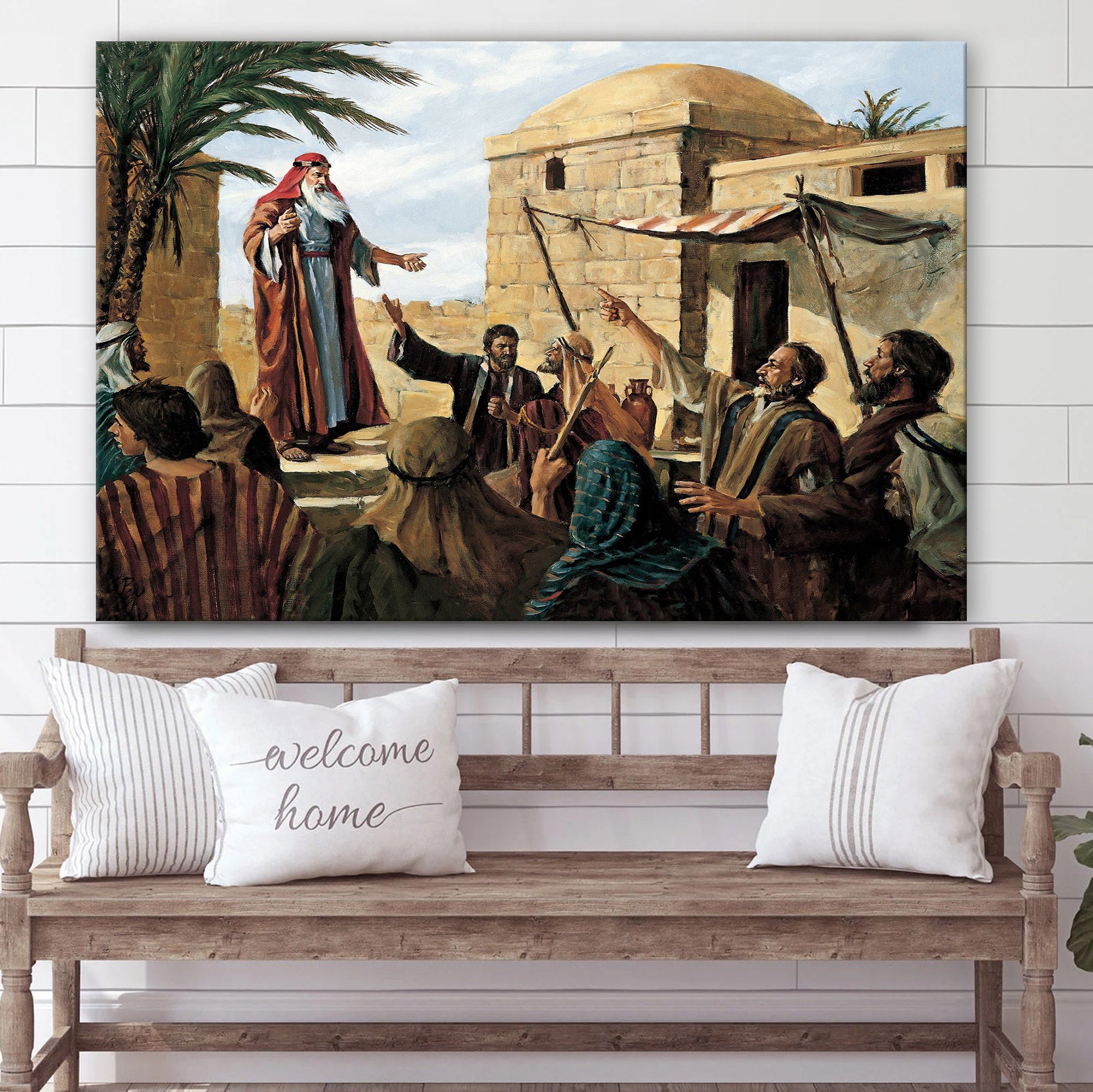 Lehi Prophesying To The People Of Jerusalem Canvas Pictures – Christian Paintings For Home – Religious Canvas Wall Decor