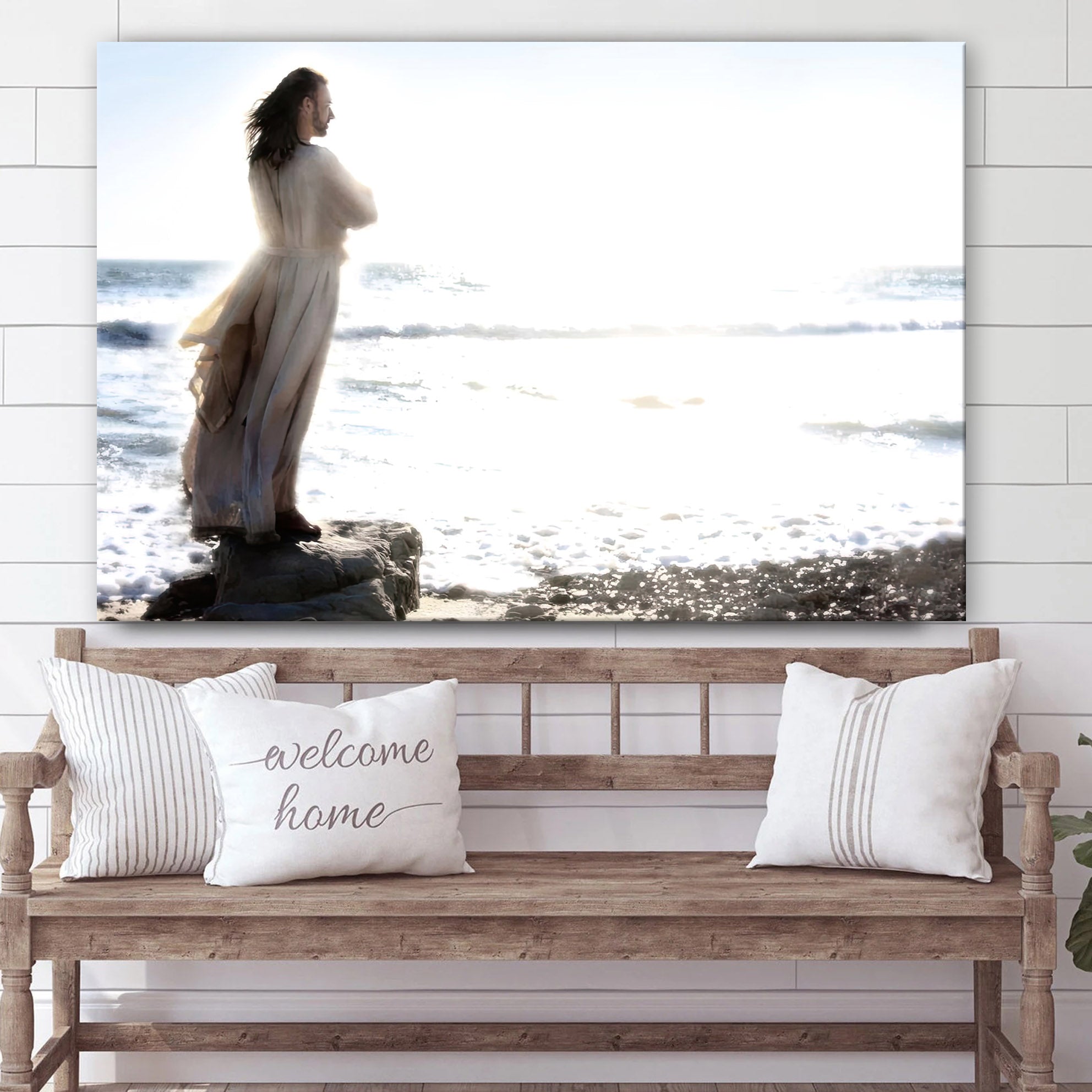 Lighthouse Jesus Christ Canvas Wall Art – Christian Posters