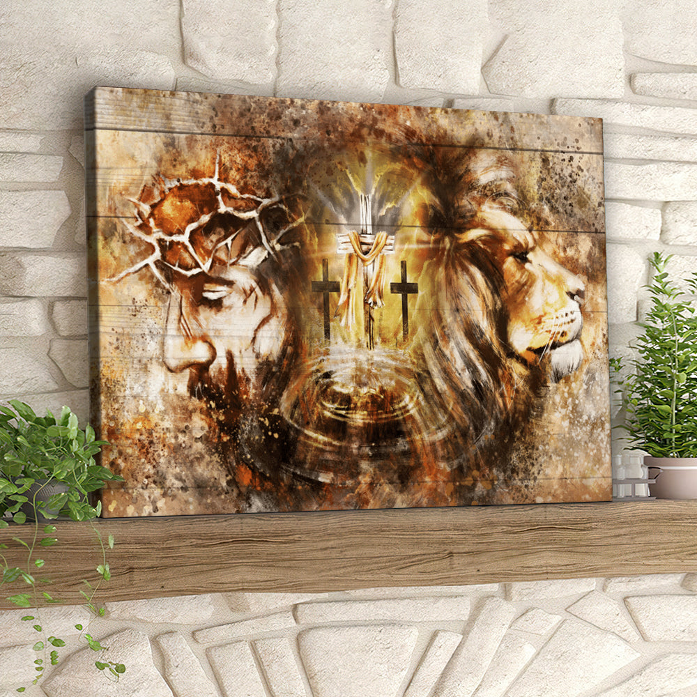 Lion And Jesus – Lion Wall Art – Jesus Wall Art – Christ Pictures – Christian Canvas Prints – Faith Canvas – Gift For Christian