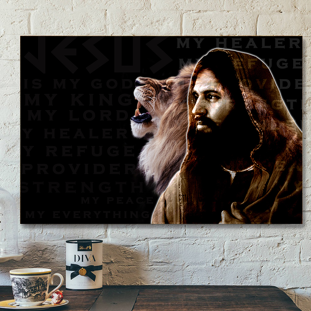 Lion And Judad – Jesus Christ Poster – Jesus Poster – Jesus Canvas Wall Art – Bible Verse Canvas Wall Art – Scripture Canvas