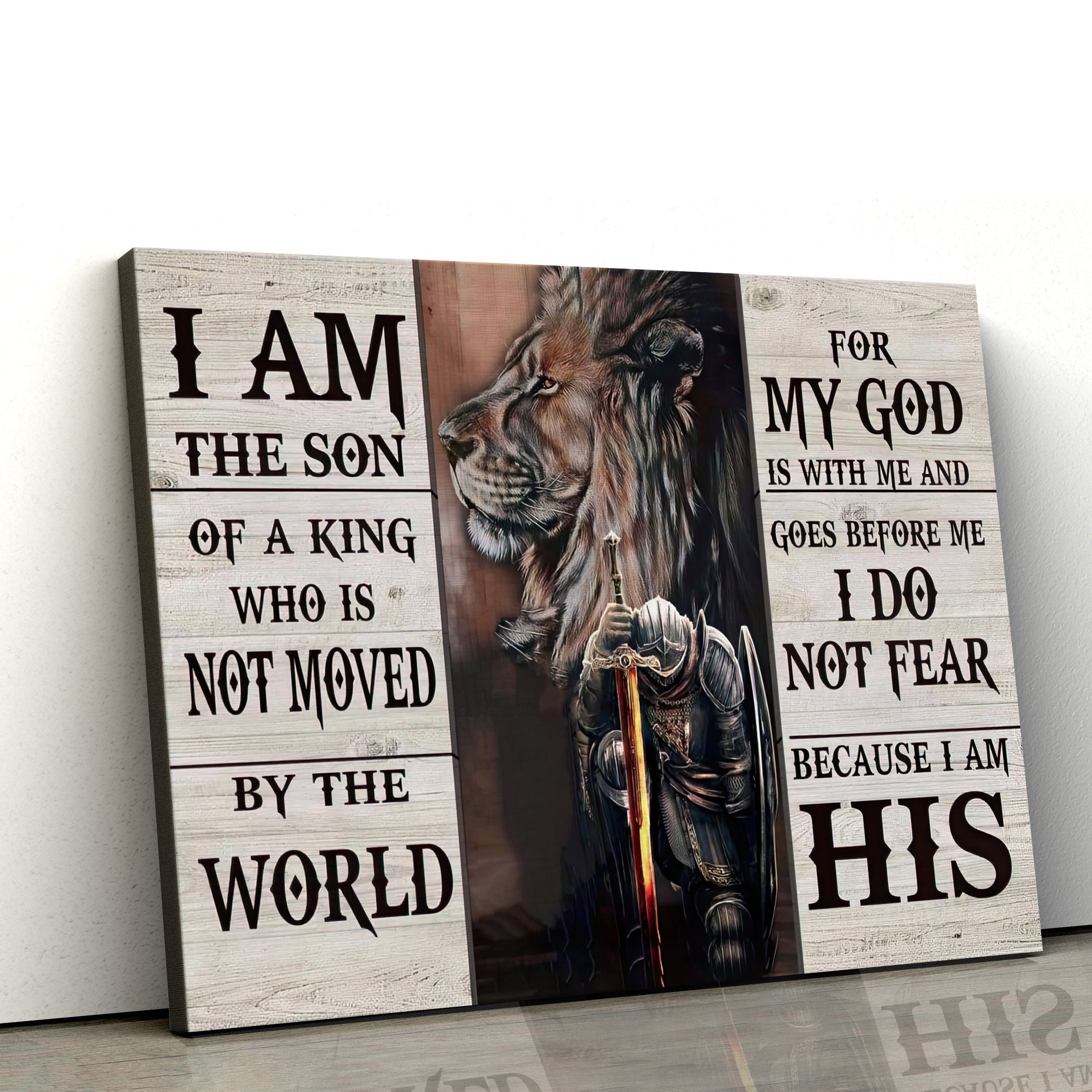 Lion And Warrior Canvas I Am The Son Of A King Wall Art Decor