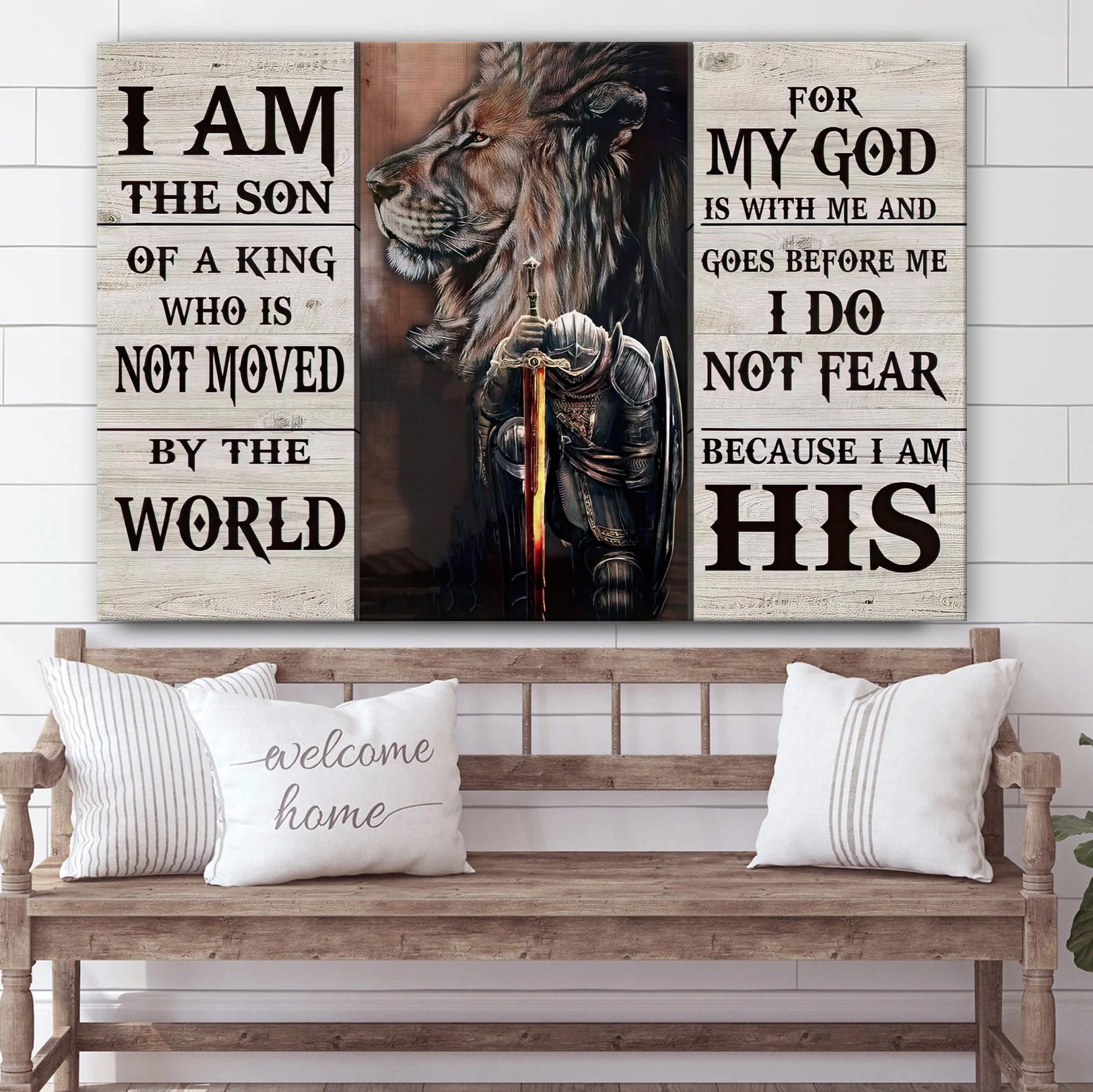 Lion And Warrior Canvas I Am The Son Of A King Wall Art Decor