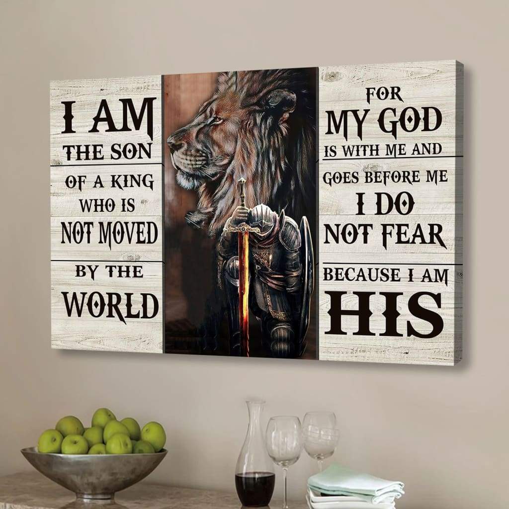 Lion And Warrior Canvas I Am The Son Of A King Wall Art Decor – Religious Wall Decor