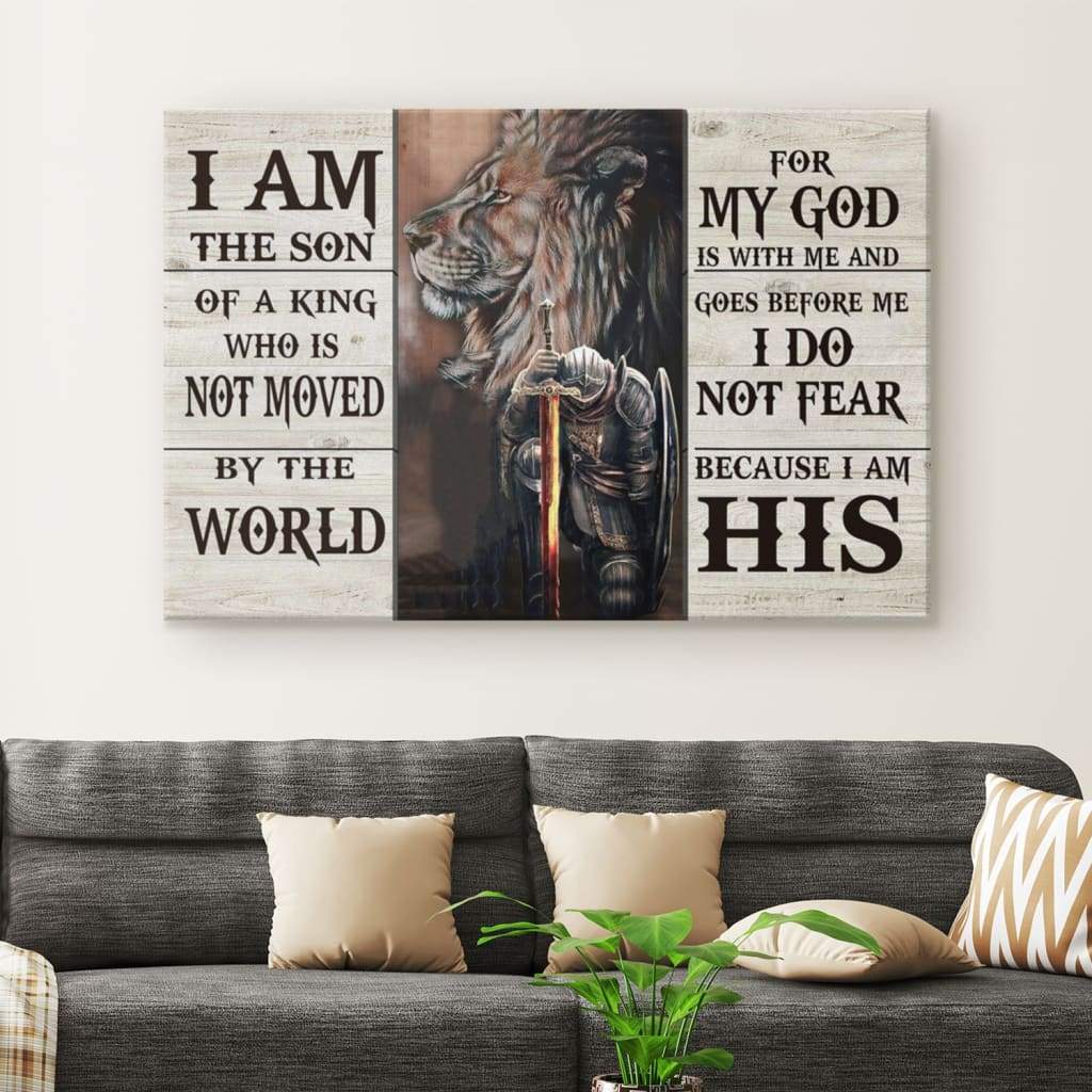 Lion And Warrior Canvas I Am The Son Of A King Wall Art Decor – Religious Wall Decor