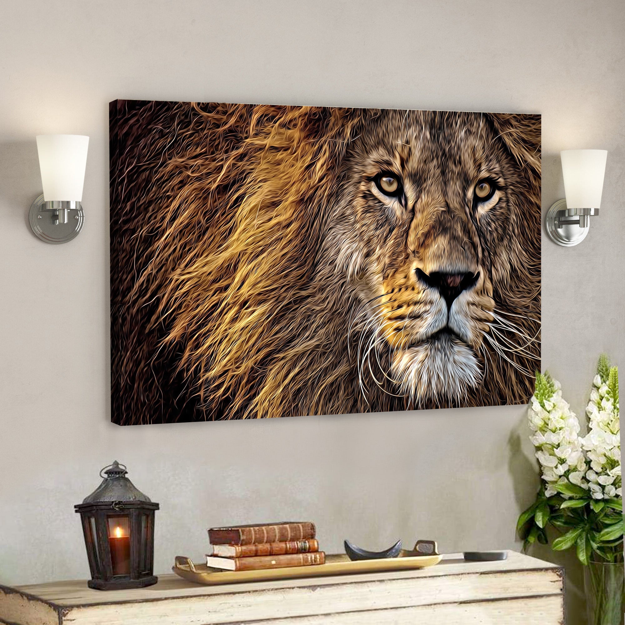 Lion Canvas – Bible Verse Canvas – Scripture Canvas Wall Art