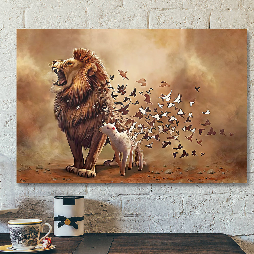 Lion – Jesus Canvas 77 – Christian Gift – Jesus Canvas Painting – Jesus Poster – Bible Verse Canvas Wall Art – Scripture Canvas