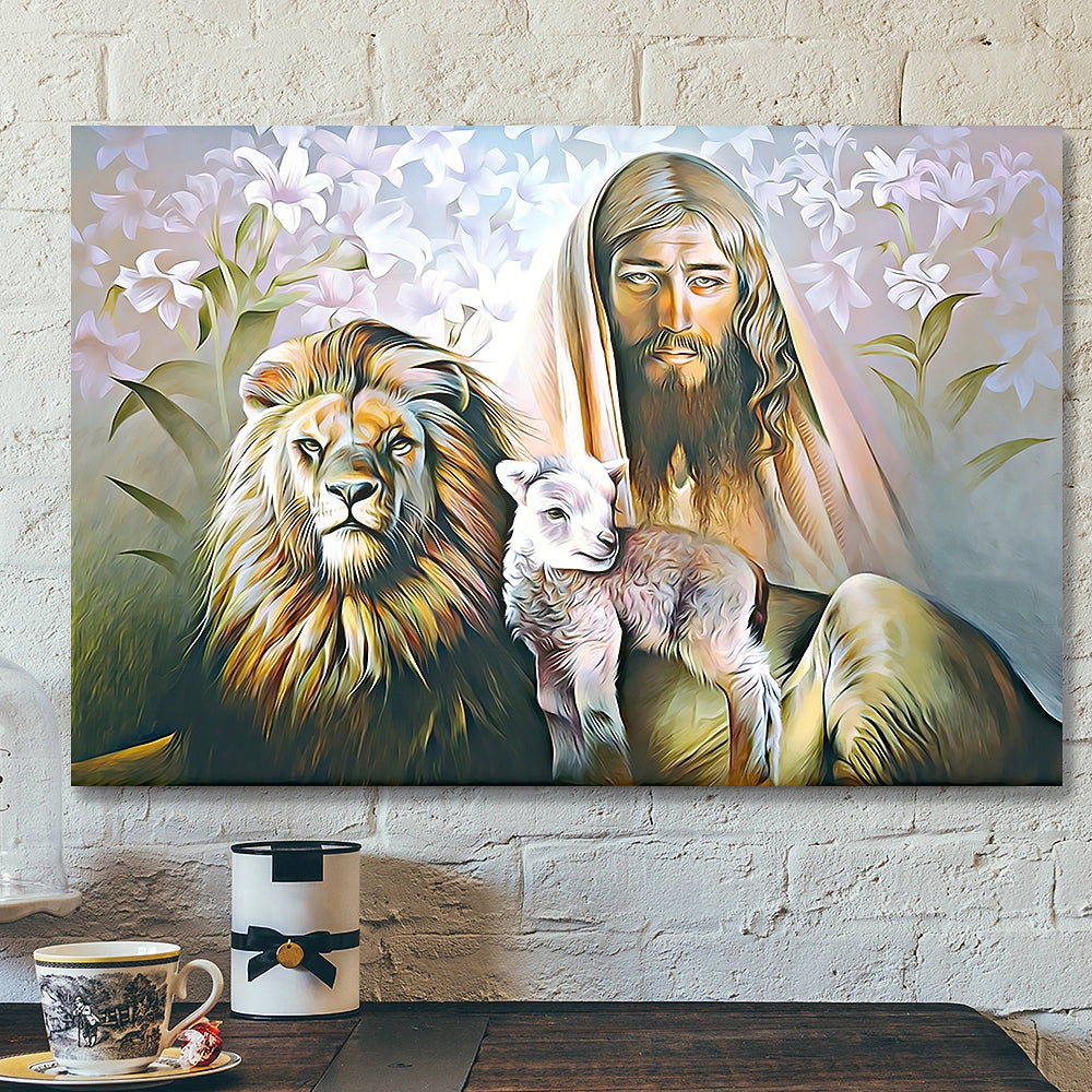 Lion – Jesus Christ Poster 18 – Jesus Poster – Jesus Canvas Wall Art – Bible Verse Canvas Wall Art – Scripture Canvas