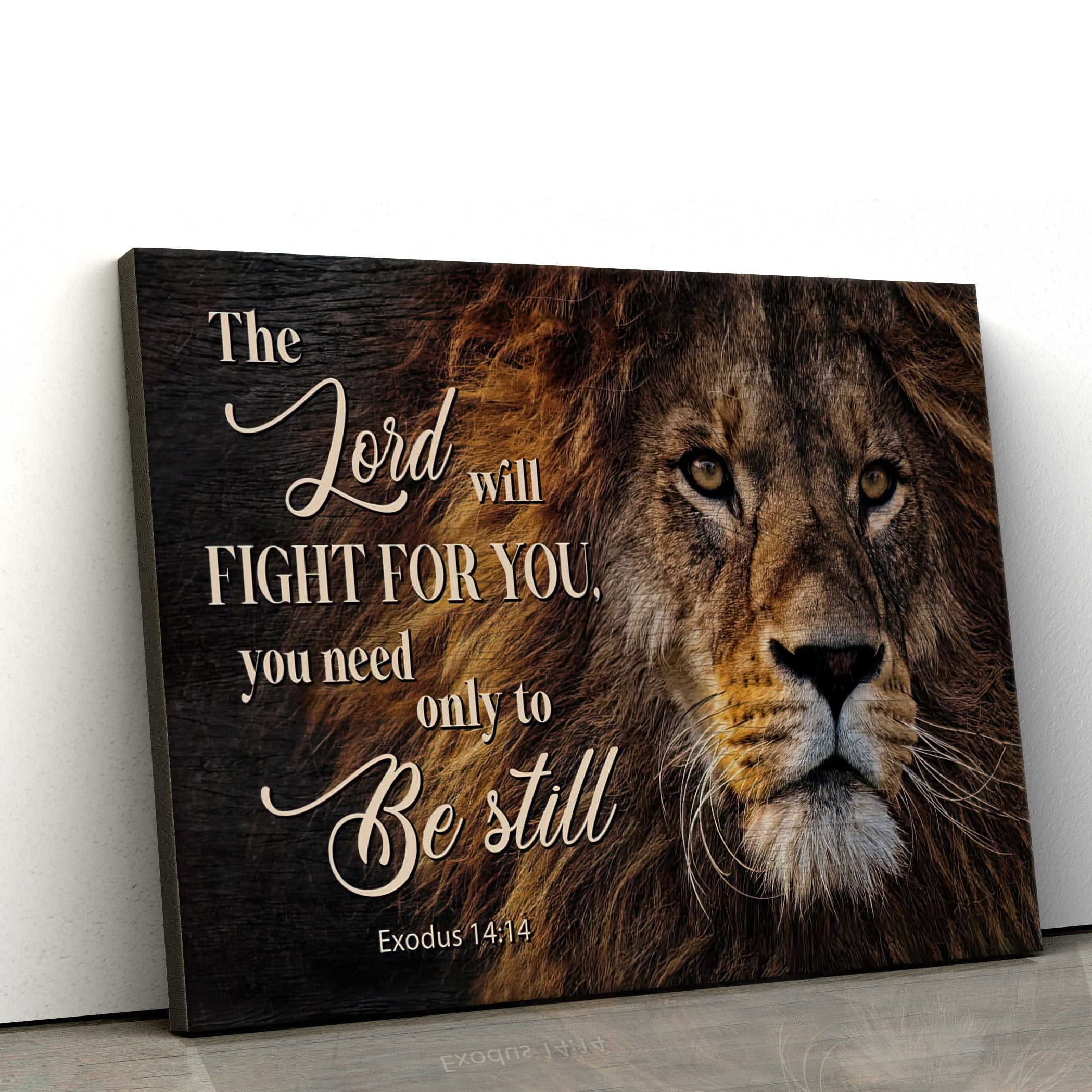 Lion Of Judah Exodus 1414 The Lord Will Fight For You Wall Art Canvas – Canvas Painting