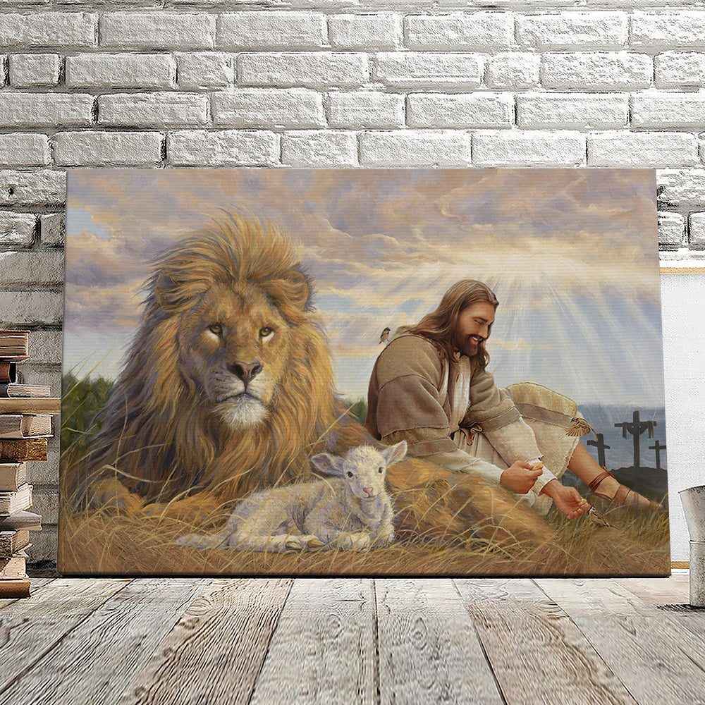 Lion Of Judah – Lamb – Jesus Canvas Poster – Jesus Wall Art – Christ Pictures – Faith Canvas – Gift For Christian