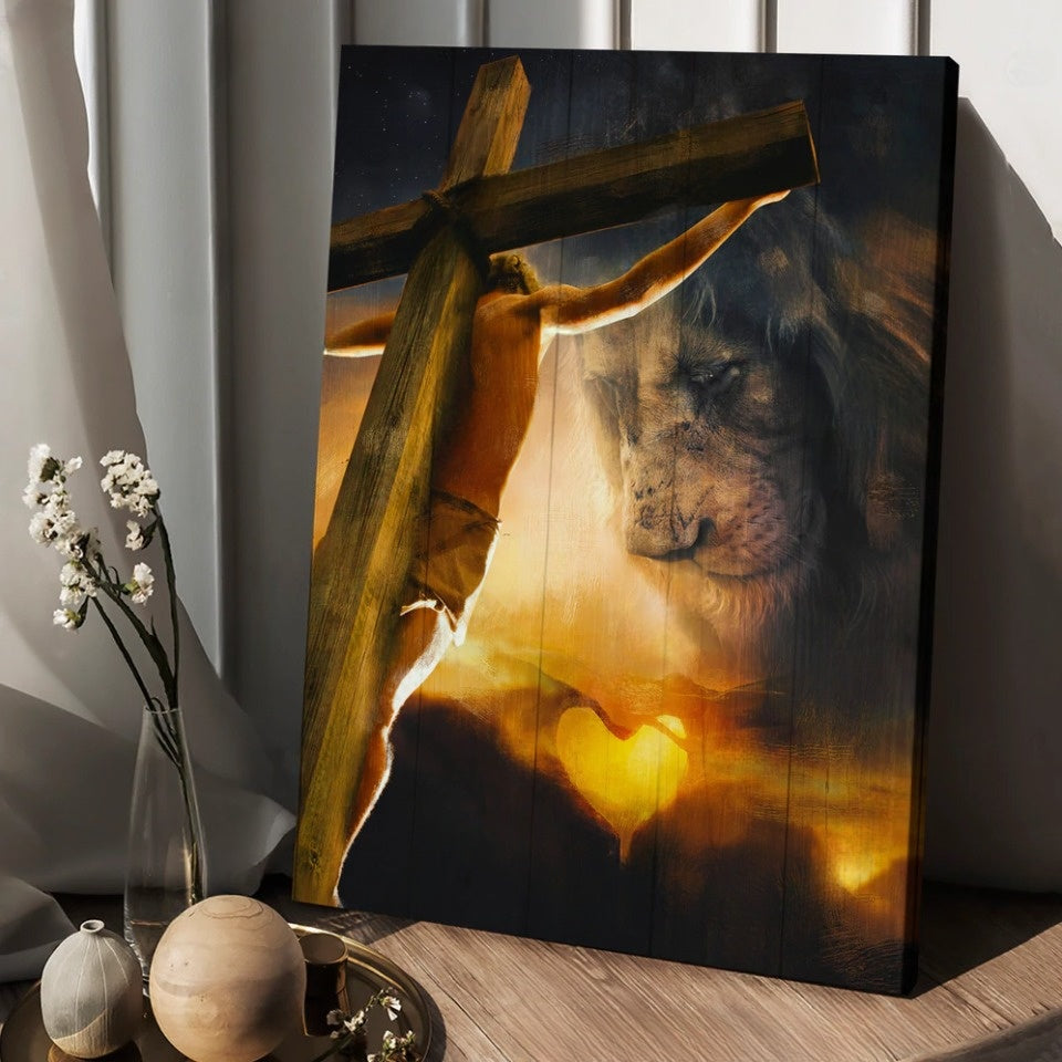 Lion Of Judah The Beautiful Sky The Sacrifice Of Jesus Christ Canvas Wall Art – Christian Wall Posters – Religious Wall Decor