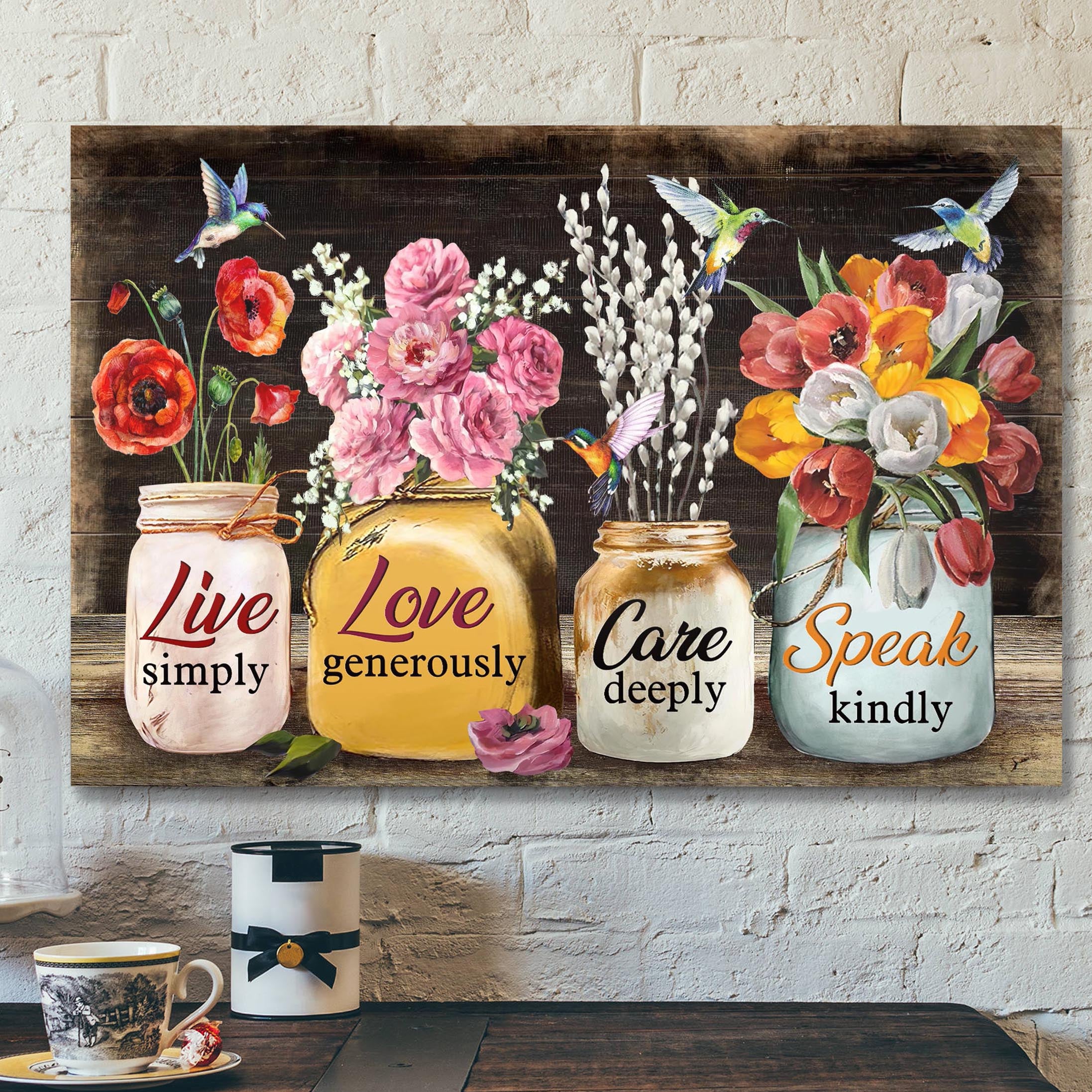 Live Simply Care Deeply And Speak Kindly Canvas Wall Art – Bible Verse Canvas – Scripture Canvas Wall Art