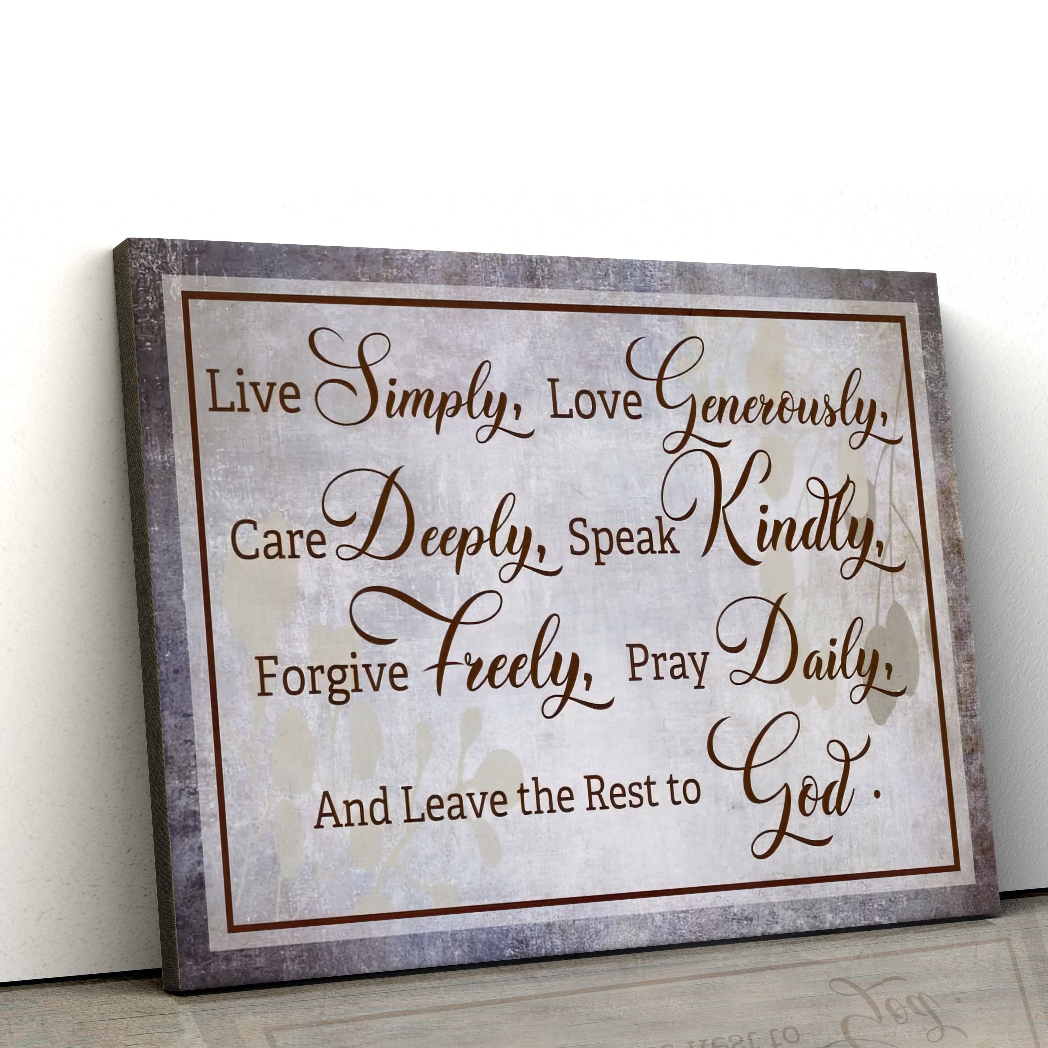 Live Simply Love Generously Canvas Wall Art Christian Decor