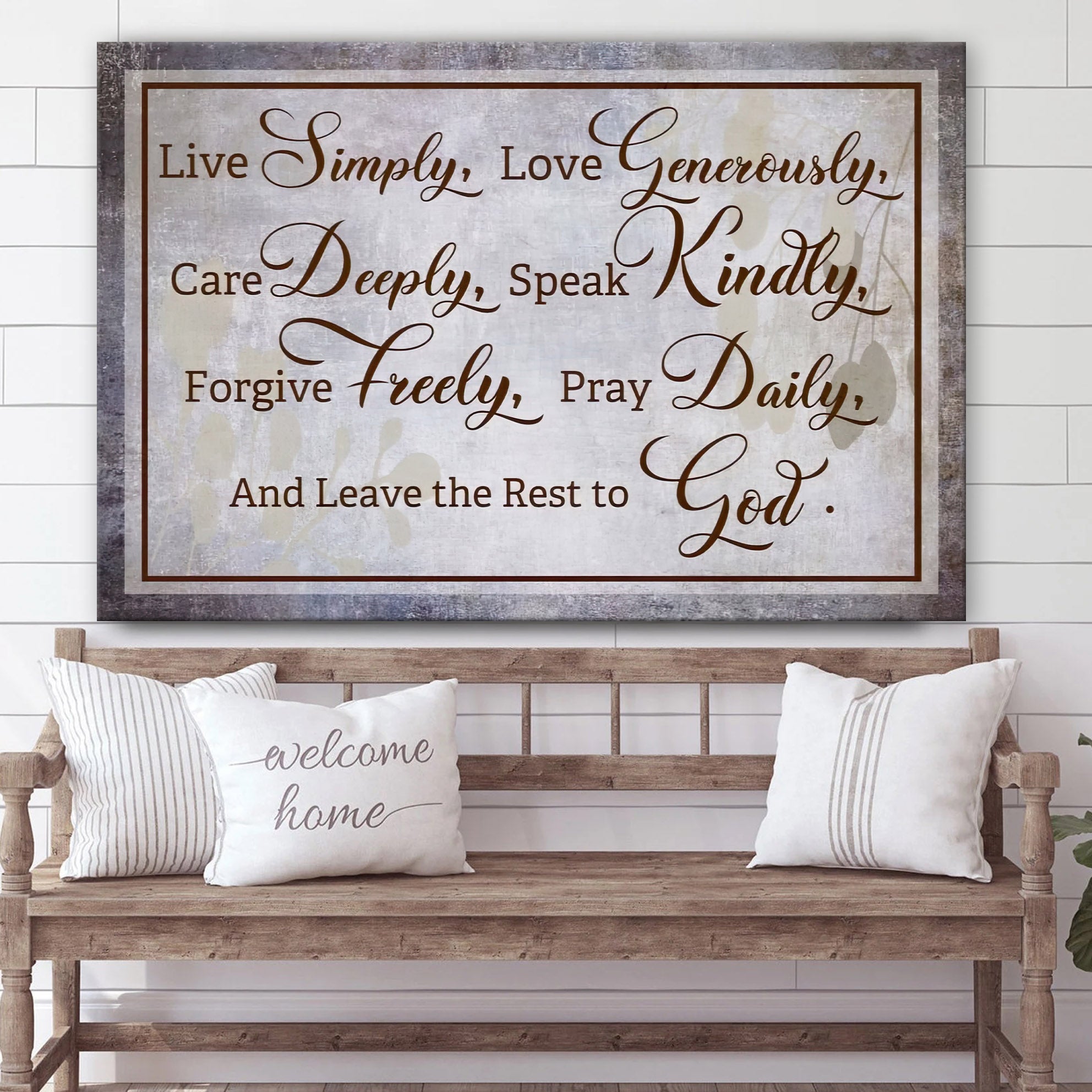 Live Simply Love Generously Canvas Wall Art Christian Decor