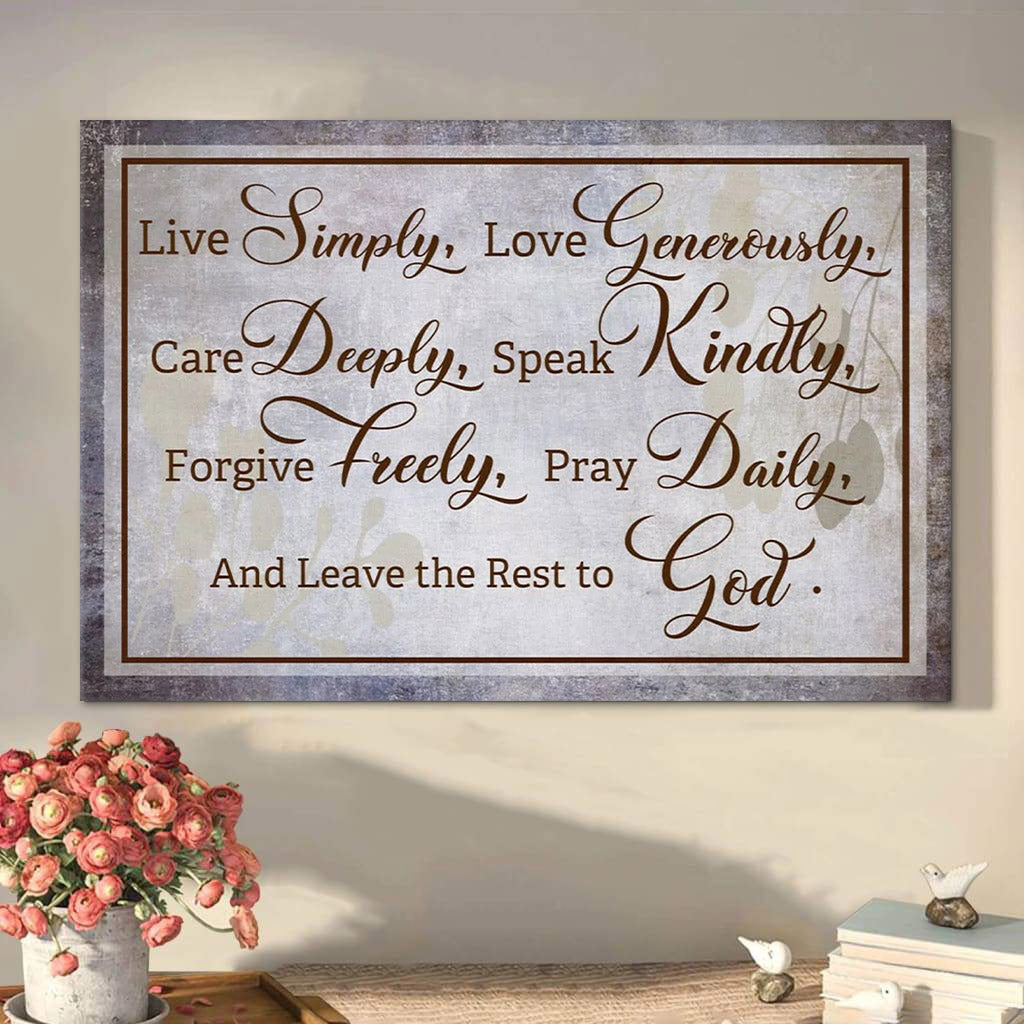 Live Simply Love Generously Canvas Wall Art Christian Decor – Religious Wall Art Canvas