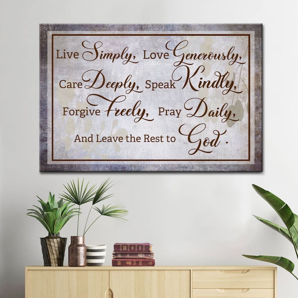 Live Simply Love Generously Canvas Wall Art Christian Wall Decor – Religious Wall Decor