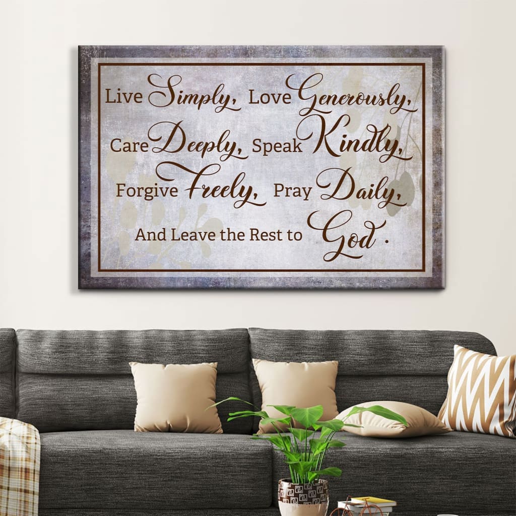 Live Simply Love Generously Canvas Wall Art Christian Wall Decor – Religious Wall Decor