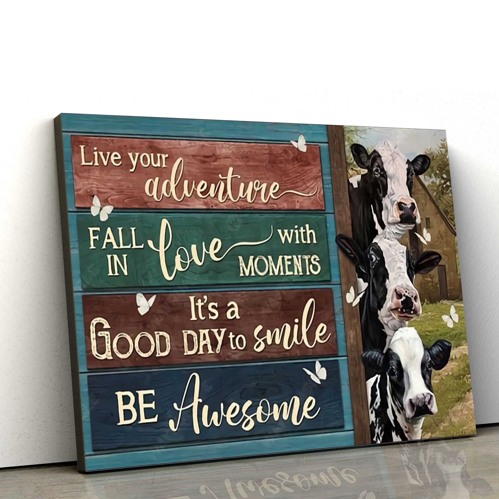 Live Your Adventure Canvas Wall Art – Christian Canvas Wall Decor – Bible Verse Wall Art Canvas – Farmer Gift