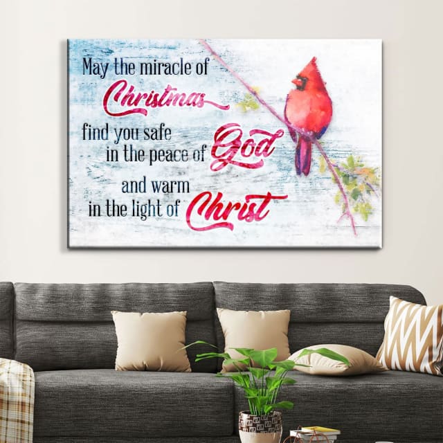 May The Miracle Of Christmas Cardinal Wall Art Canvas – Religious Wall Decor