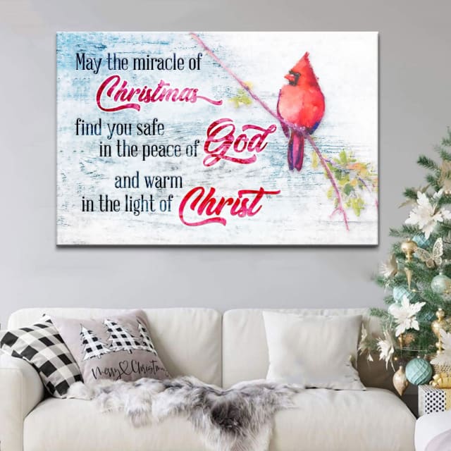 May The Miracle Of Christmas Cardinal Wall Art Canvas – Religious Wall Decor