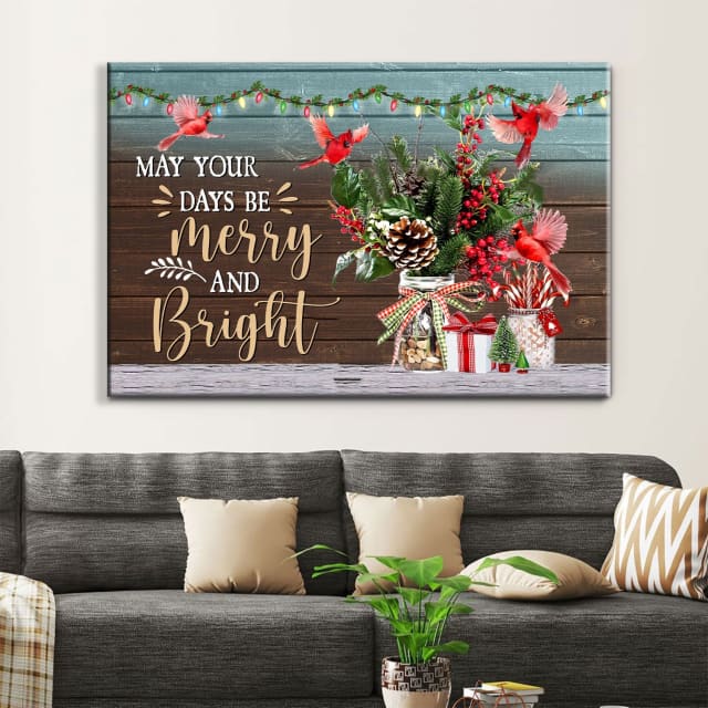 May Your Days Be Merry And Bright Christmas Wall Art Canvas – Religious Wall Decor