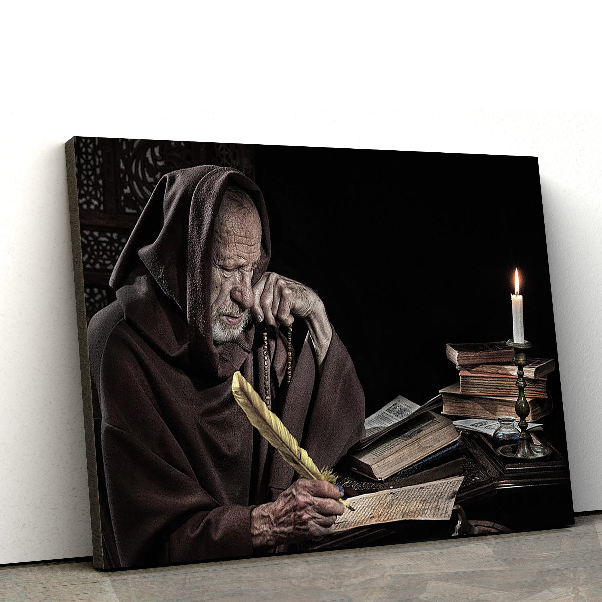 Medieval Monk With Letter Old Canvas Pictures – Jesus Canvas Pictures – Christian Wall Art