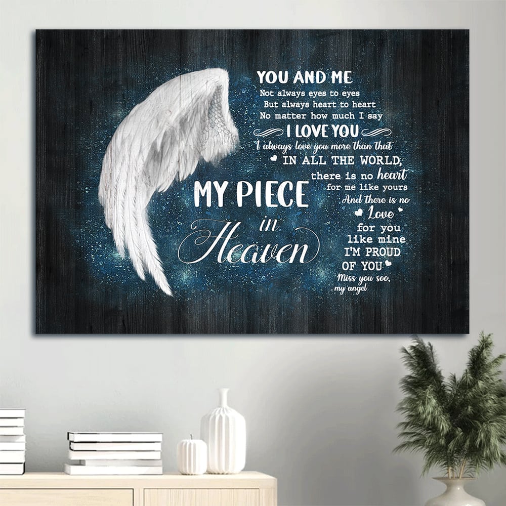 Memorial Angel Wing Galaxy Memorial Gift For Family Members My Piece In Heaven Canvas Wall Art – Christian Wall Decor