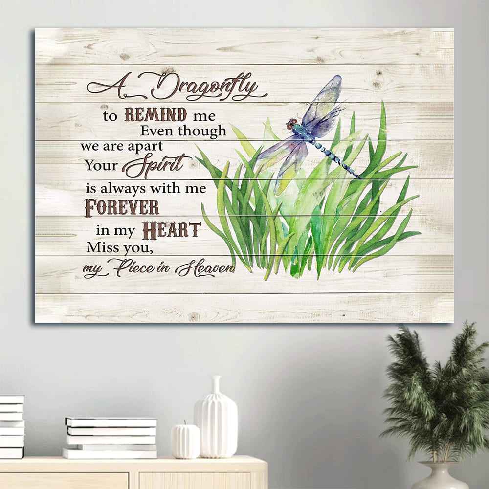 Memorial Dragonfly Grass Canvas Gift For Members Family A Dragonfly To Remind Me Your Spirit Is Always With Me Canvas Wall Art – Christian Wall Decor