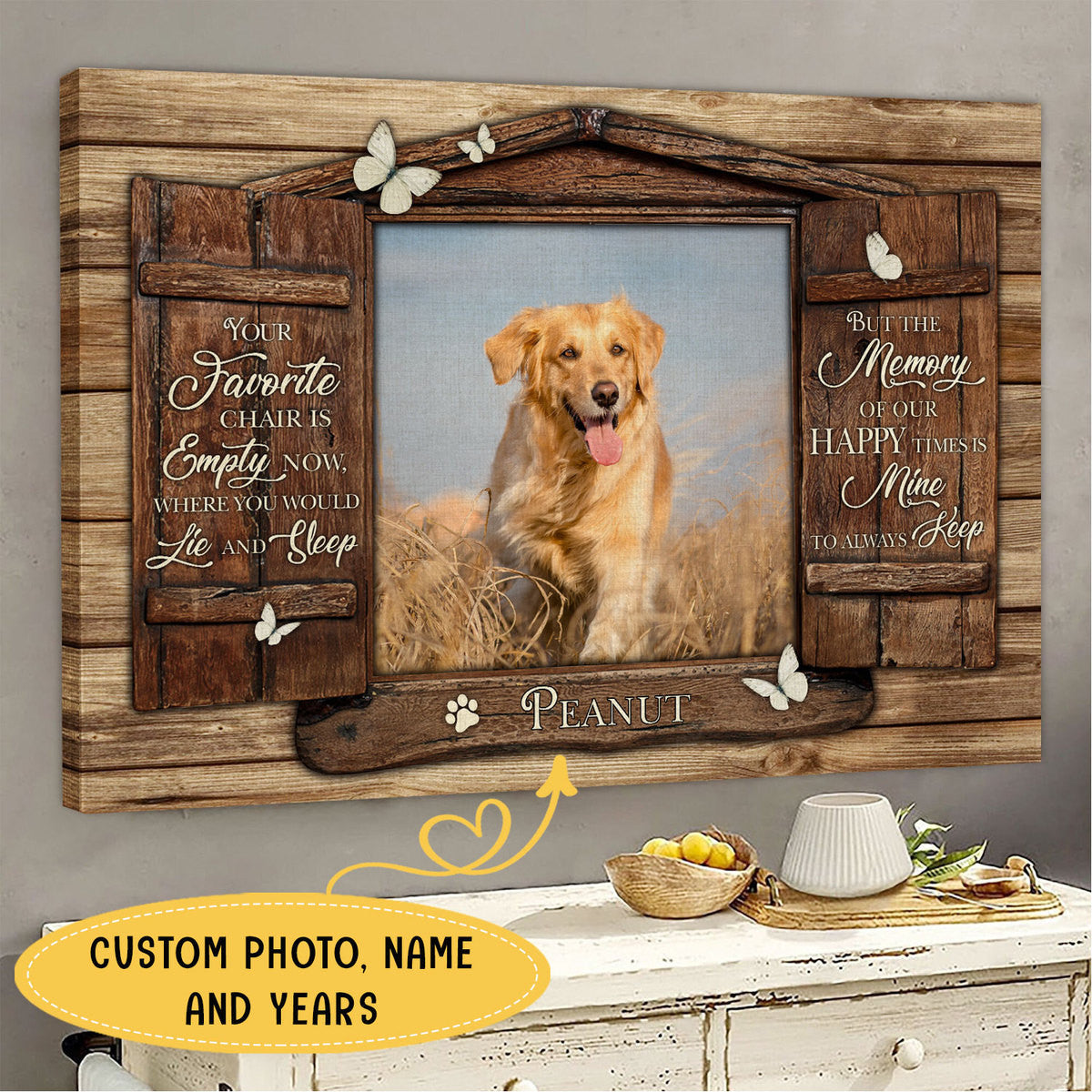 Memory Is Mine To Always Keep Personalized Pet Memorial Canvas Wall Art – Pet Memorial Gifts