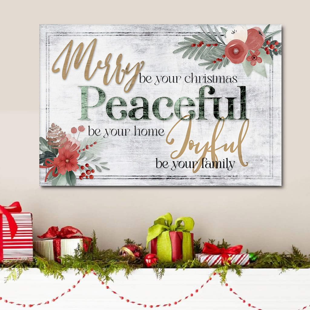 Merry Be Your Christmas Sign Wall Art Canvas – Religious Wall Art Canvas – Christian Wall Art