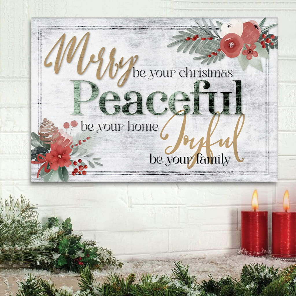 Merry Be Your Christmas Sign Wall Art Canvas – Religious Wall Art Canvas – Christian Wall Art