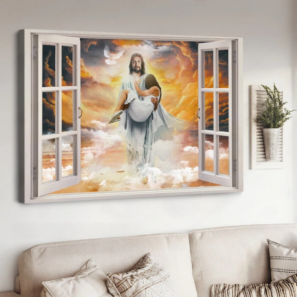 My Jesus Saving Life Pretty Girl Canvas Wall Art – Jesus Canvas Pictures – Christian Wall Posters