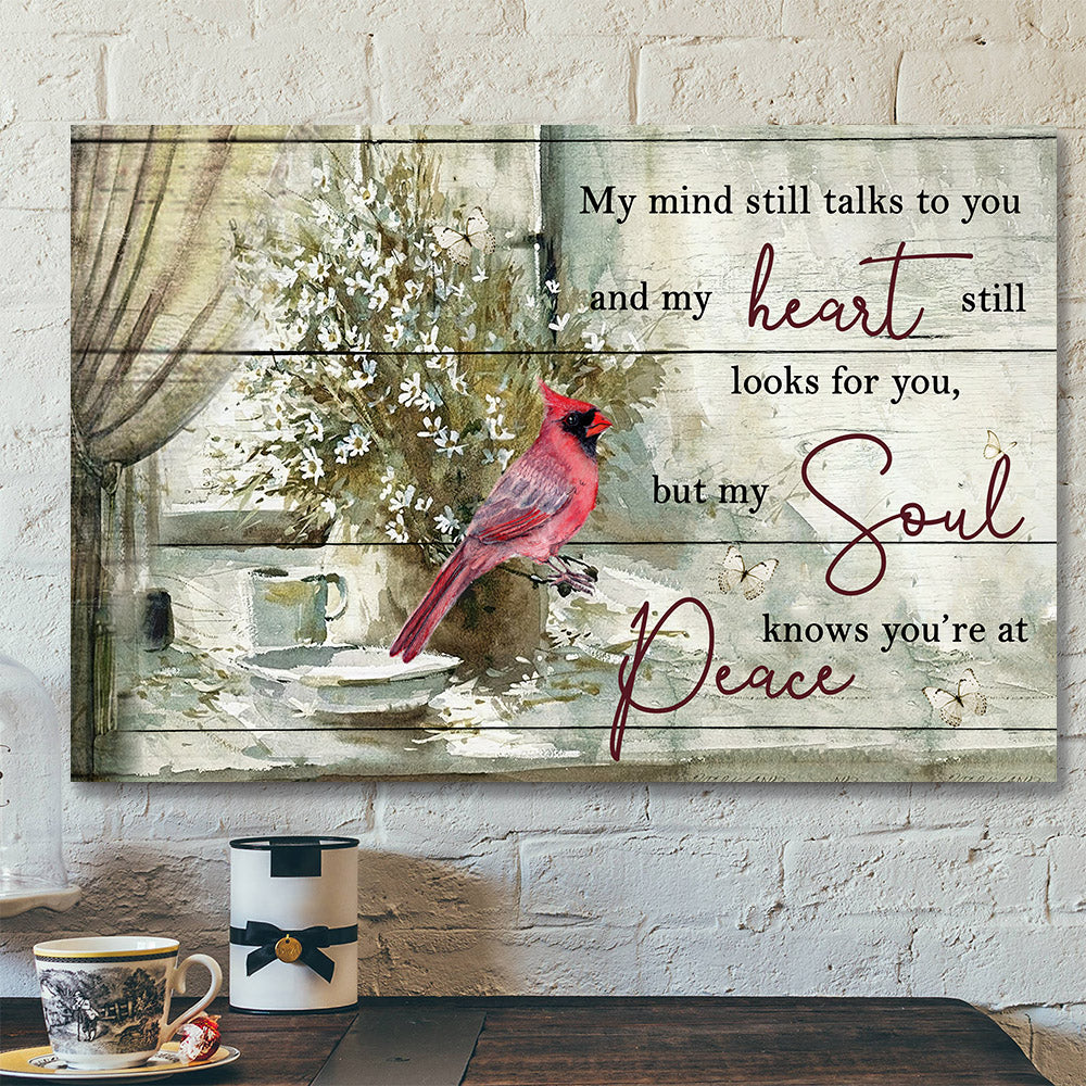 My Mind Still Talks To You – Cardinal Bird – Christian Canvas Prints – Faith Canvas – Bible Verse Canvas