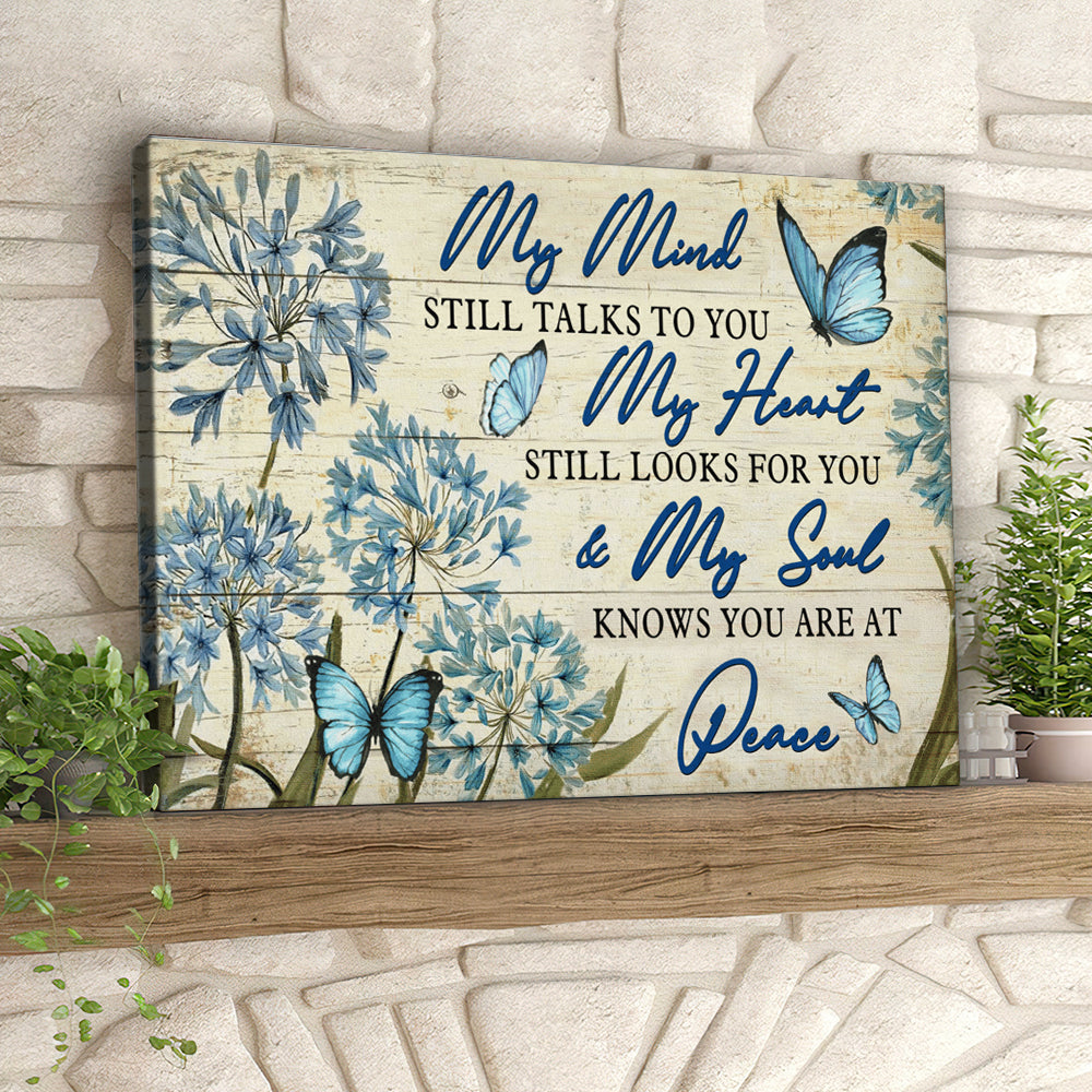 My Mind Still Talks To You My Heart – Butterfly – Jesus Pictures – Christian Canvas Prints – Faith Canvas – Bible Verse Canvas