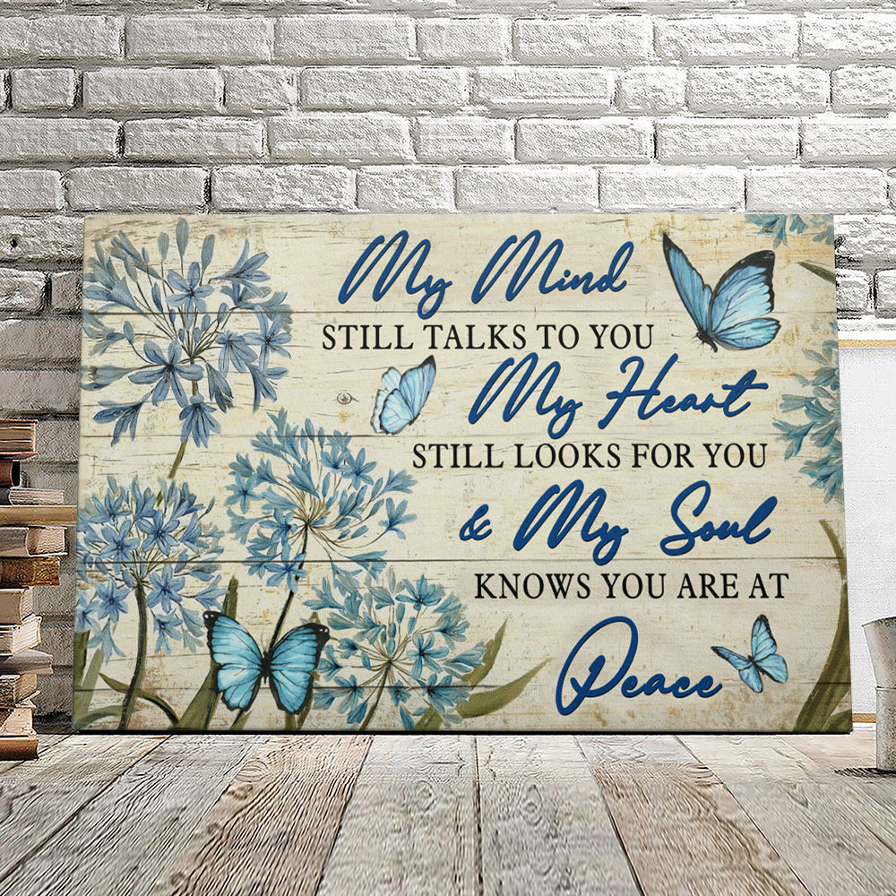 My Mind Still Talks To You My Heart – Butterfly – Jesus Pictures – Christian Canvas Prints – Faith Canvas – Bible Verse Canvas