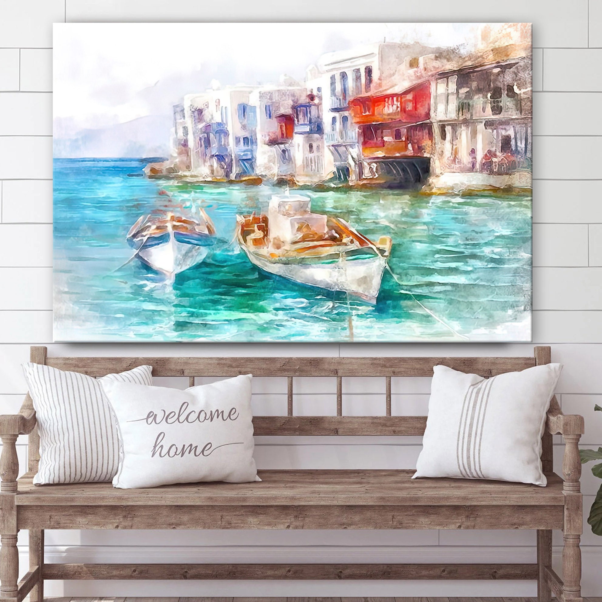 Mykonos Island Painting Greece Mykonos Canvas Wall Art – Canvas Wall Decor – Home Decor Living Room