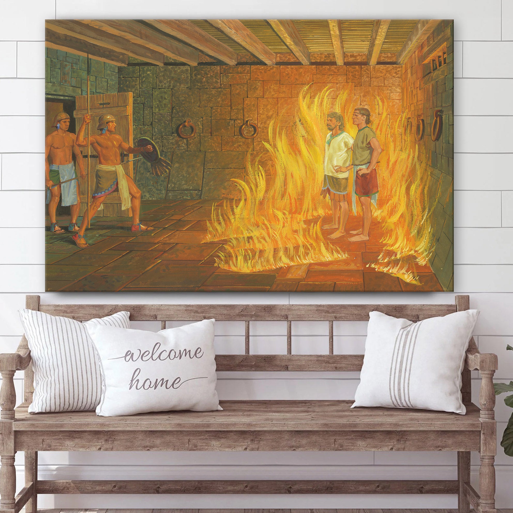 Nephi And Lehi In Prison 2 Canvas Pictures – Christian Paintings For Home – Religious Canvas Wall Decor