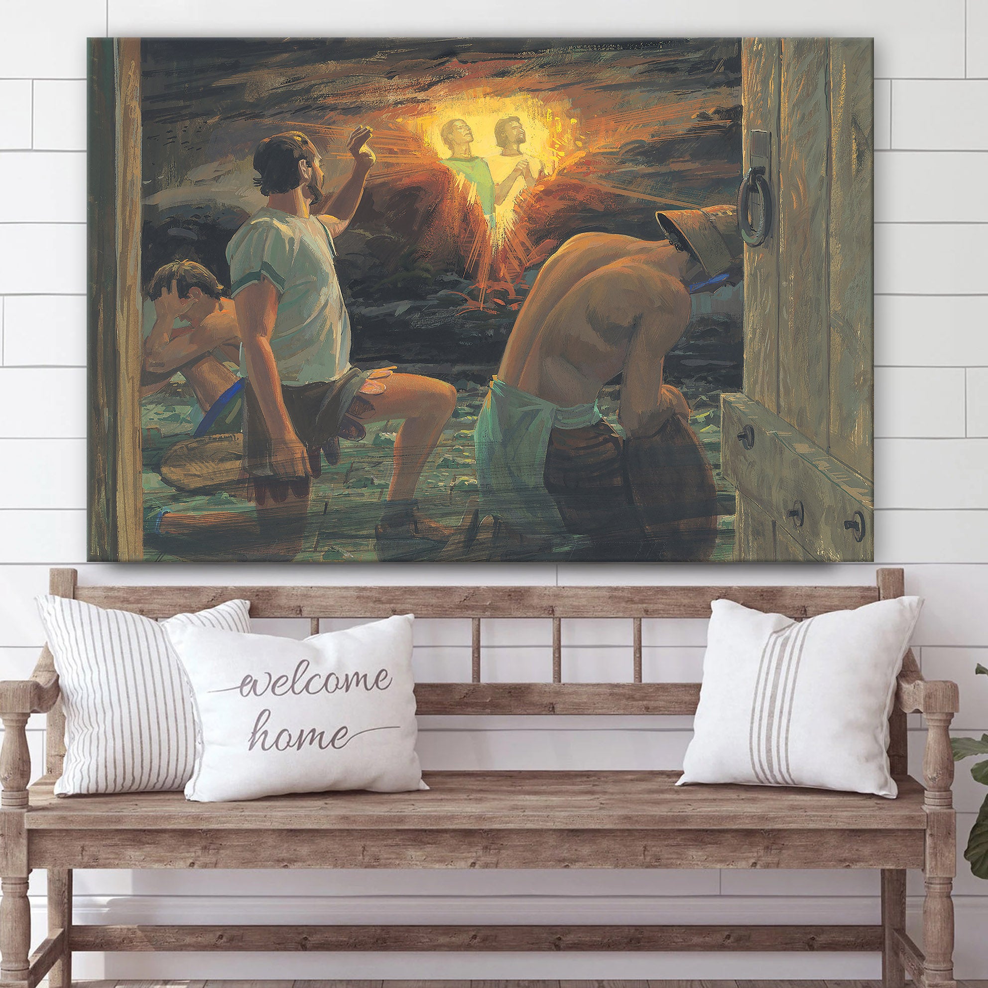 Nephi And Lehi In Prison Canvas Pictures – Christian Paintings For Home – Religious Canvas Wall Decor