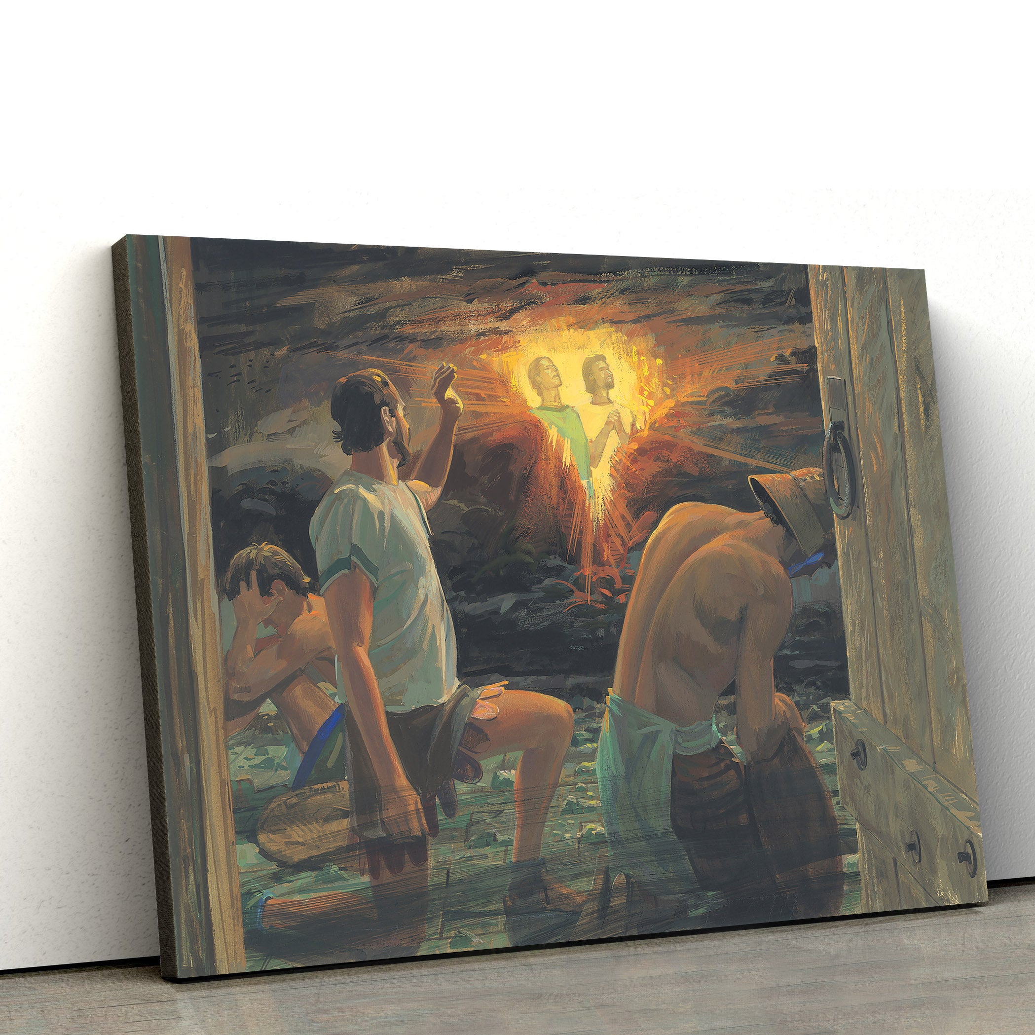 Nephi And Lehi In Prison Canvas Pictures – Christian Paintings For Home – Religious Canvas Wall Decor